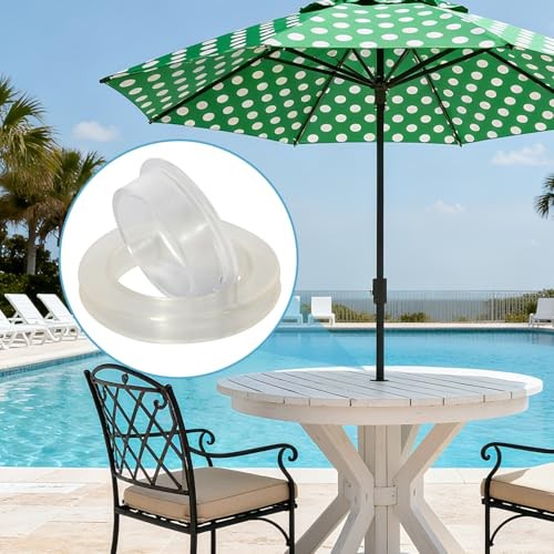 2 Sets 2" Standard Umbrella Hole Ring Plug & Cap Set, 2 Sets Translucent