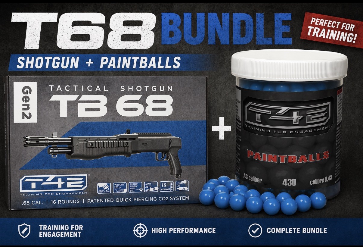 T4E TB .68 Cal Shotgun GEN2 Paintball Marker Defense Gun  and paint balls 430