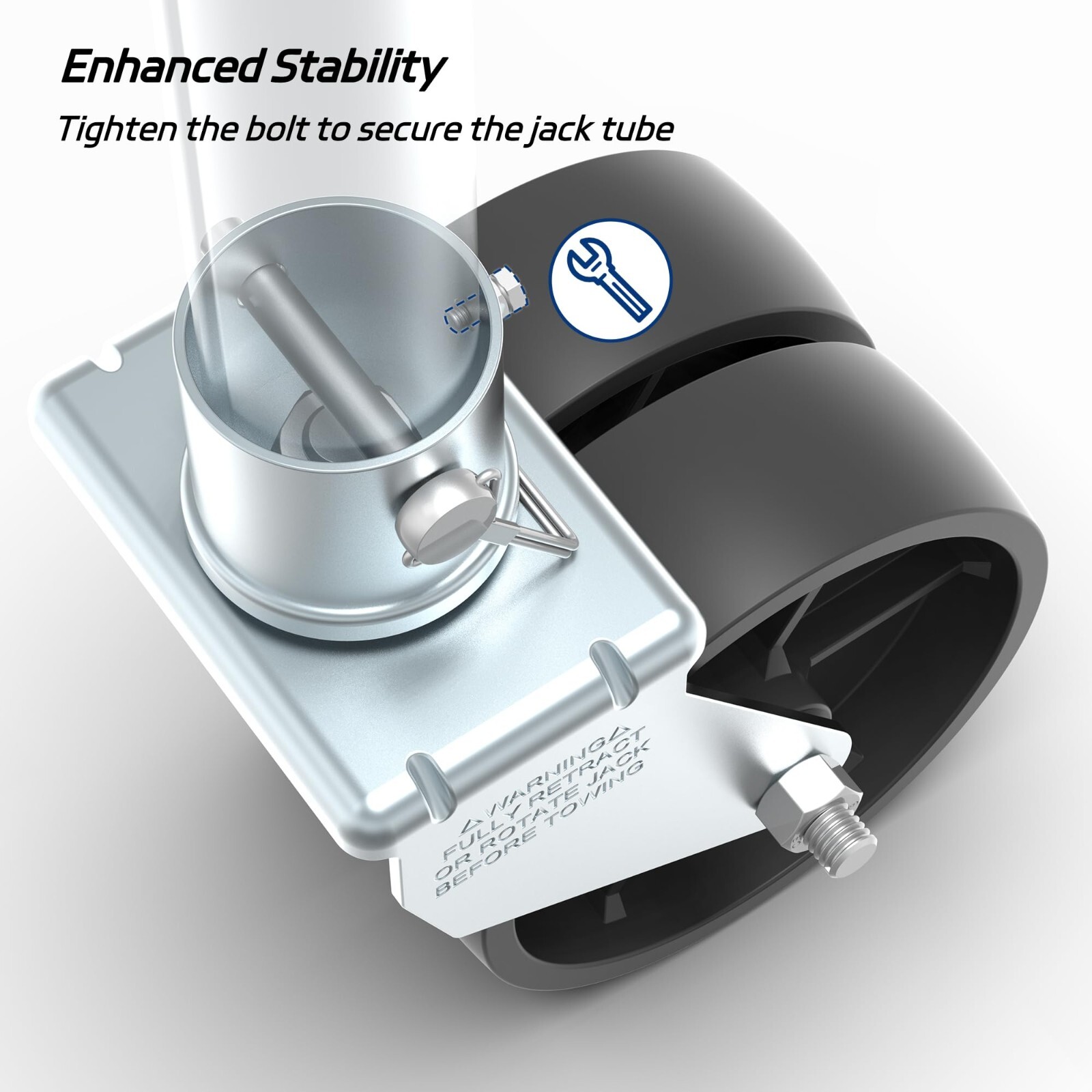 2000lbs Dual 6" Trailer Jack Swivel Caster, Wheel Replacement with Pin, Silver