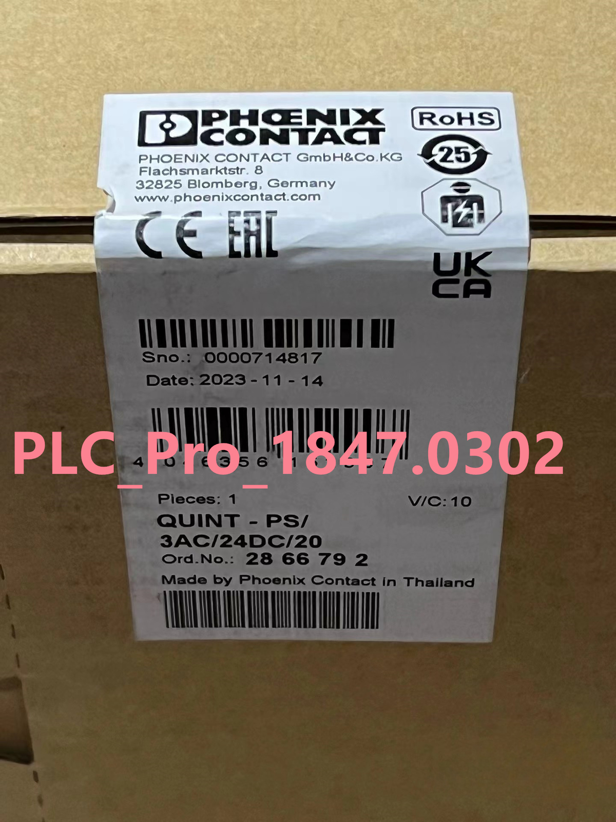1PCS Brand New PHOENIX CONTACT 2866792 Power Supply QUINT- PS /3AC/24DC/20