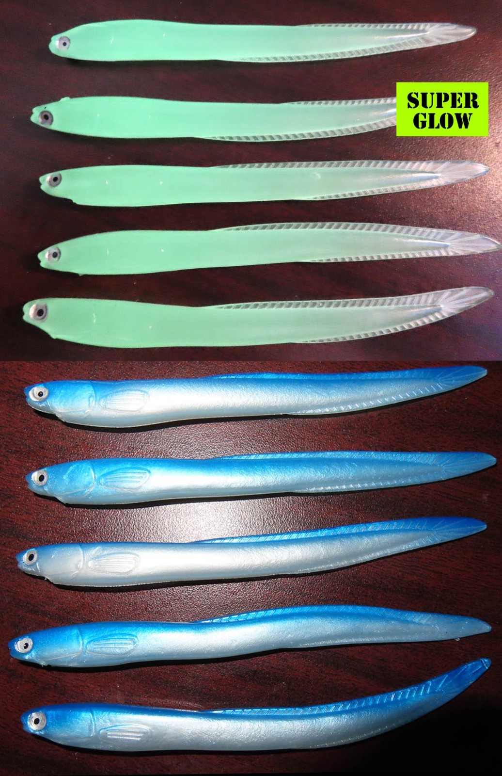 5" Supertackle Pacific Sand Lance, Flexible Soft Plastic Salmon Troll or Jig