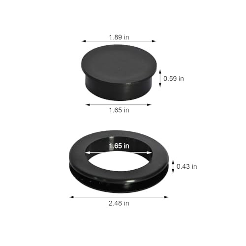2 Sets 2" Standard Umbrella Hole Ring Plug & Cap Set, 2 Sets Translucent