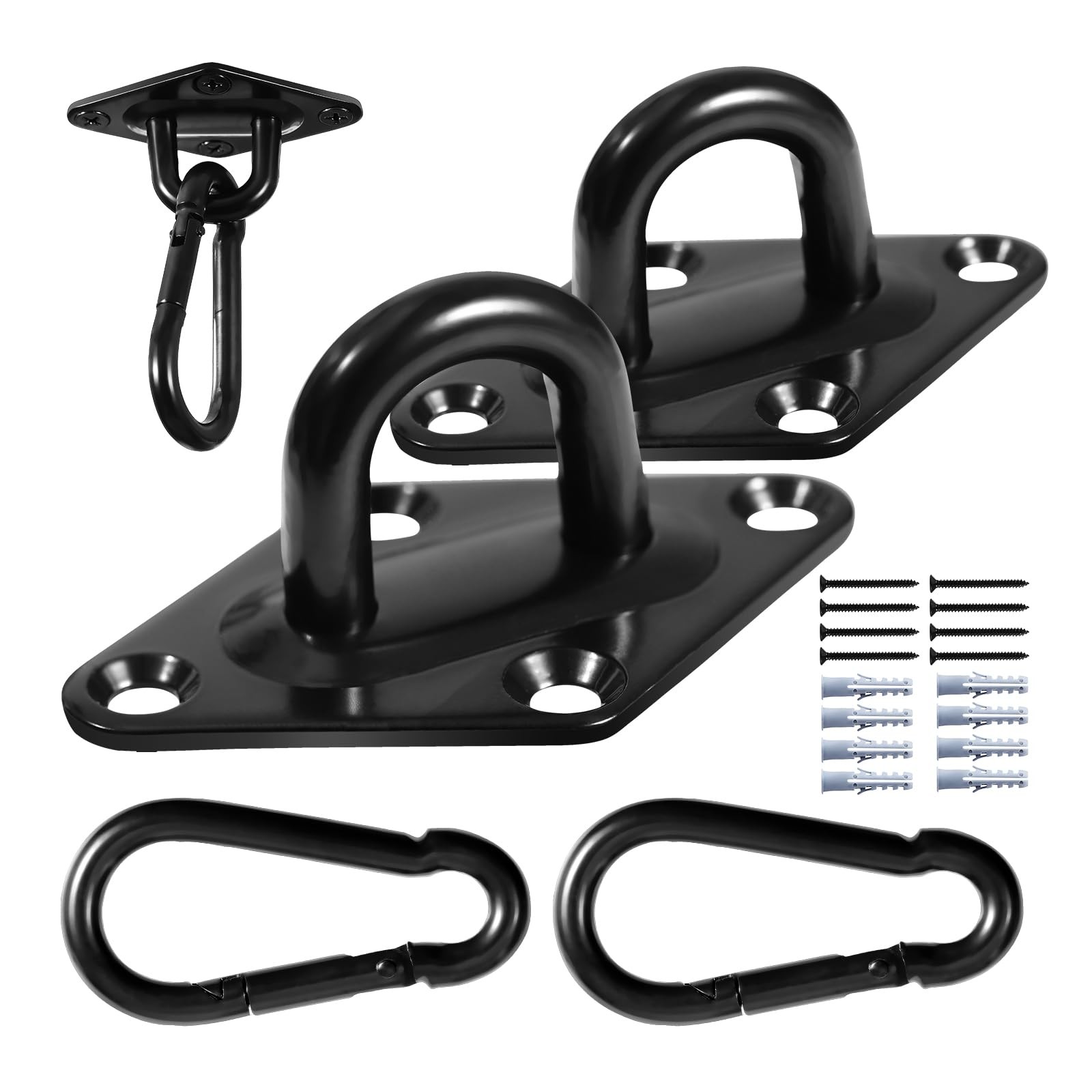 Aheucndg 1100 lb Capacity Hammock Hanging kit, 2 Pack Premium 2 Pack, Black