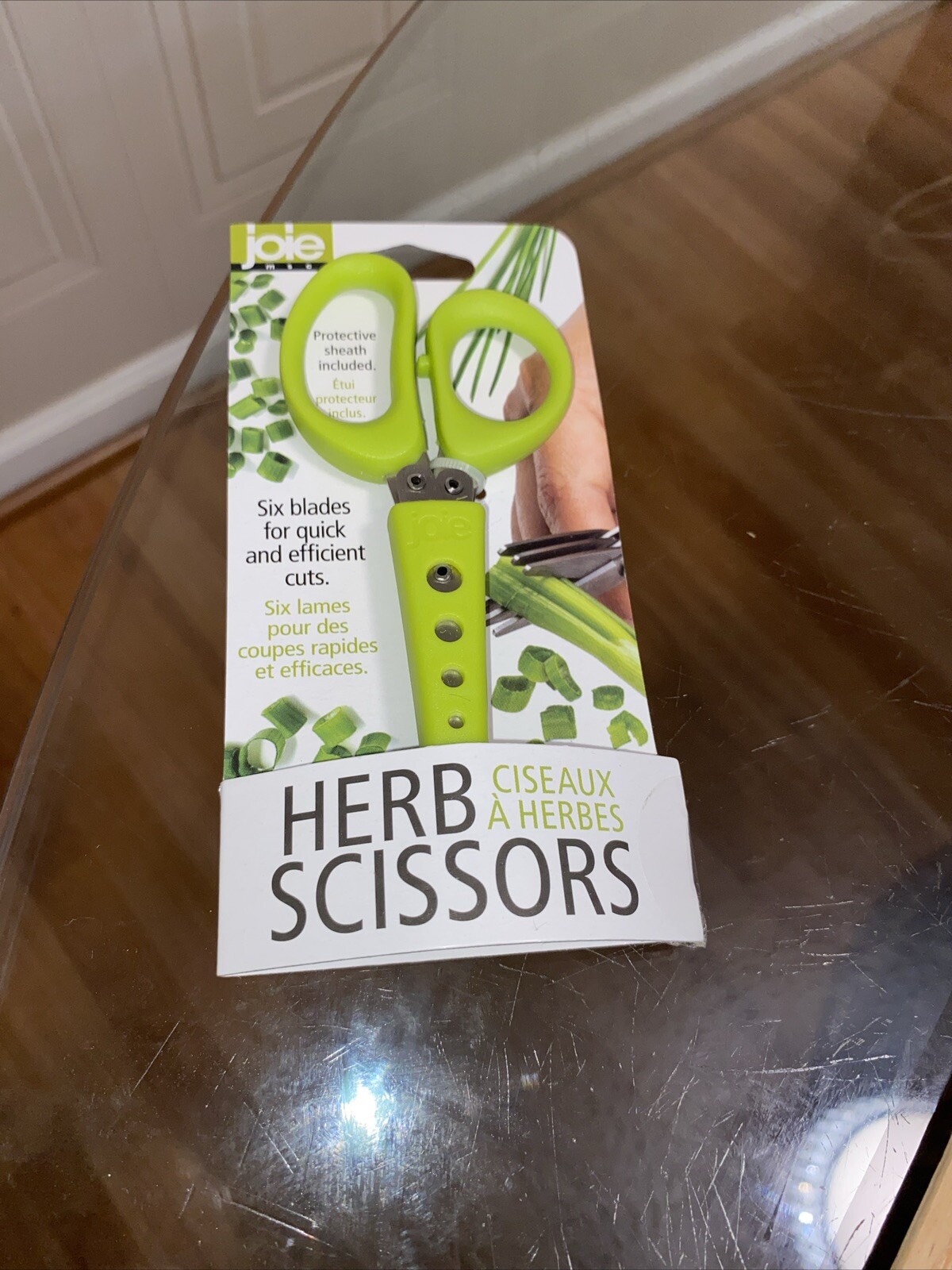 Joie Herb Scissors 6 Blade & Protective Sheath & Leaf Stripper Kitchen Scissors