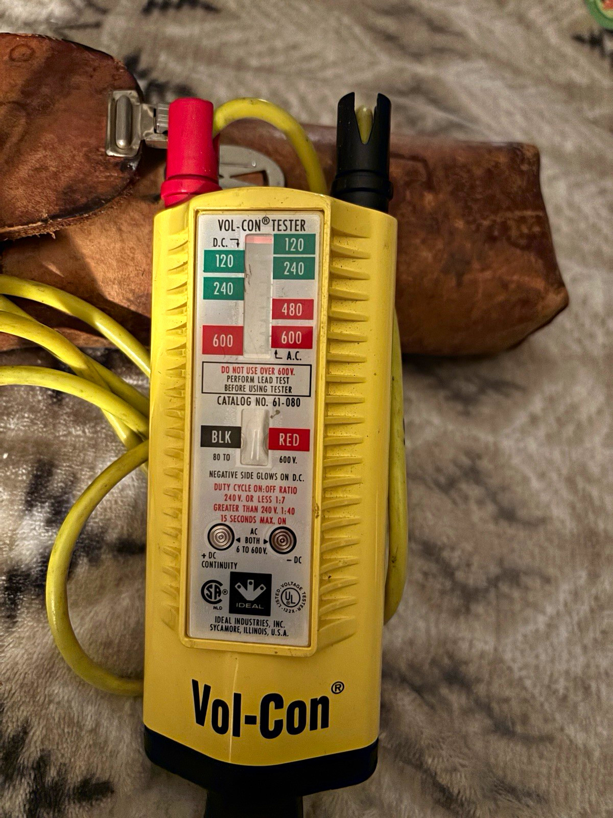 IDEAL Vol-Con Voltage/Continuity Tester Continuity Test Yellow/Black 61-080