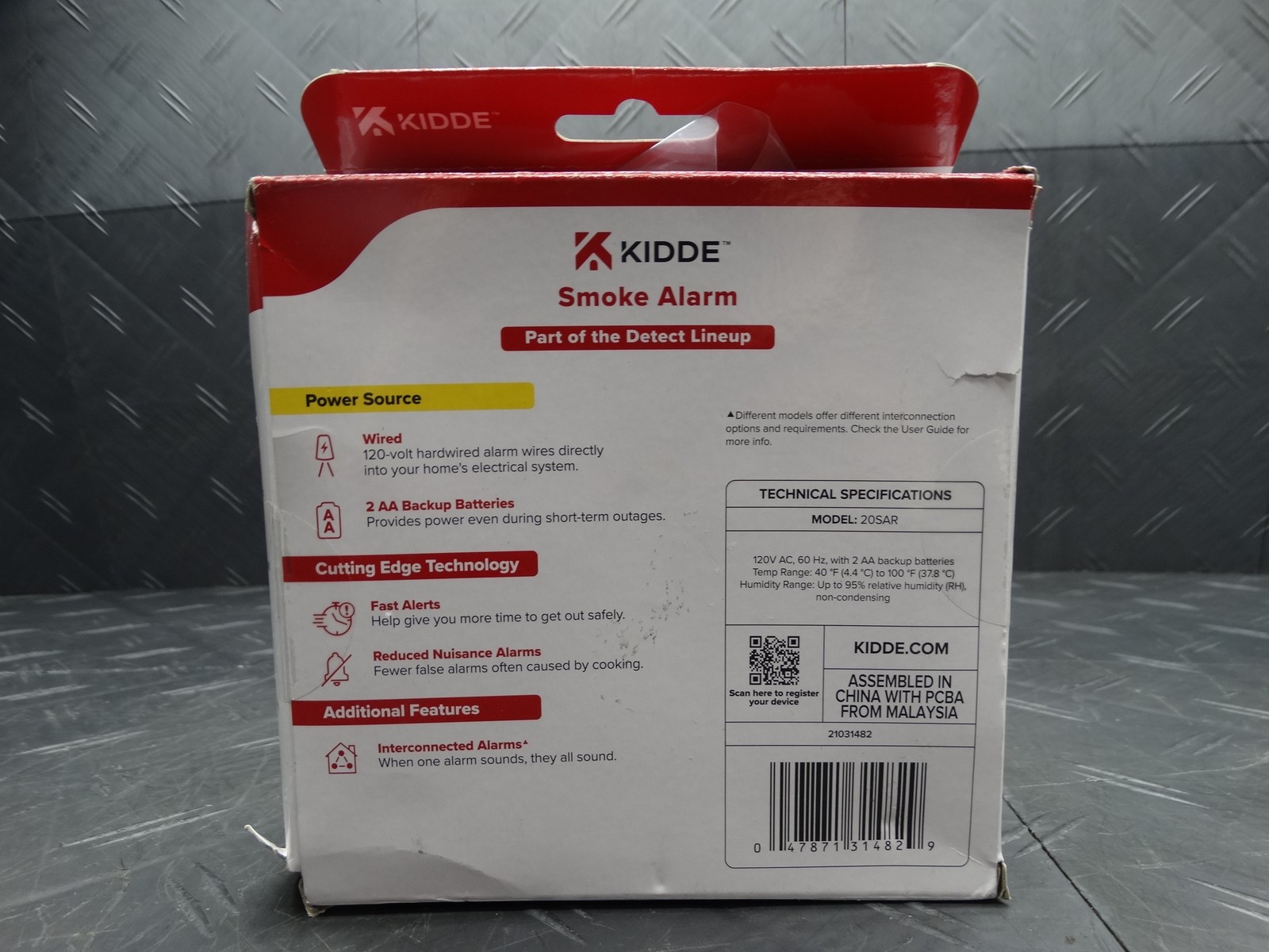 Kidde Hardwired Interconnected Smoke Detector with Photoelectric Sensor 21031482