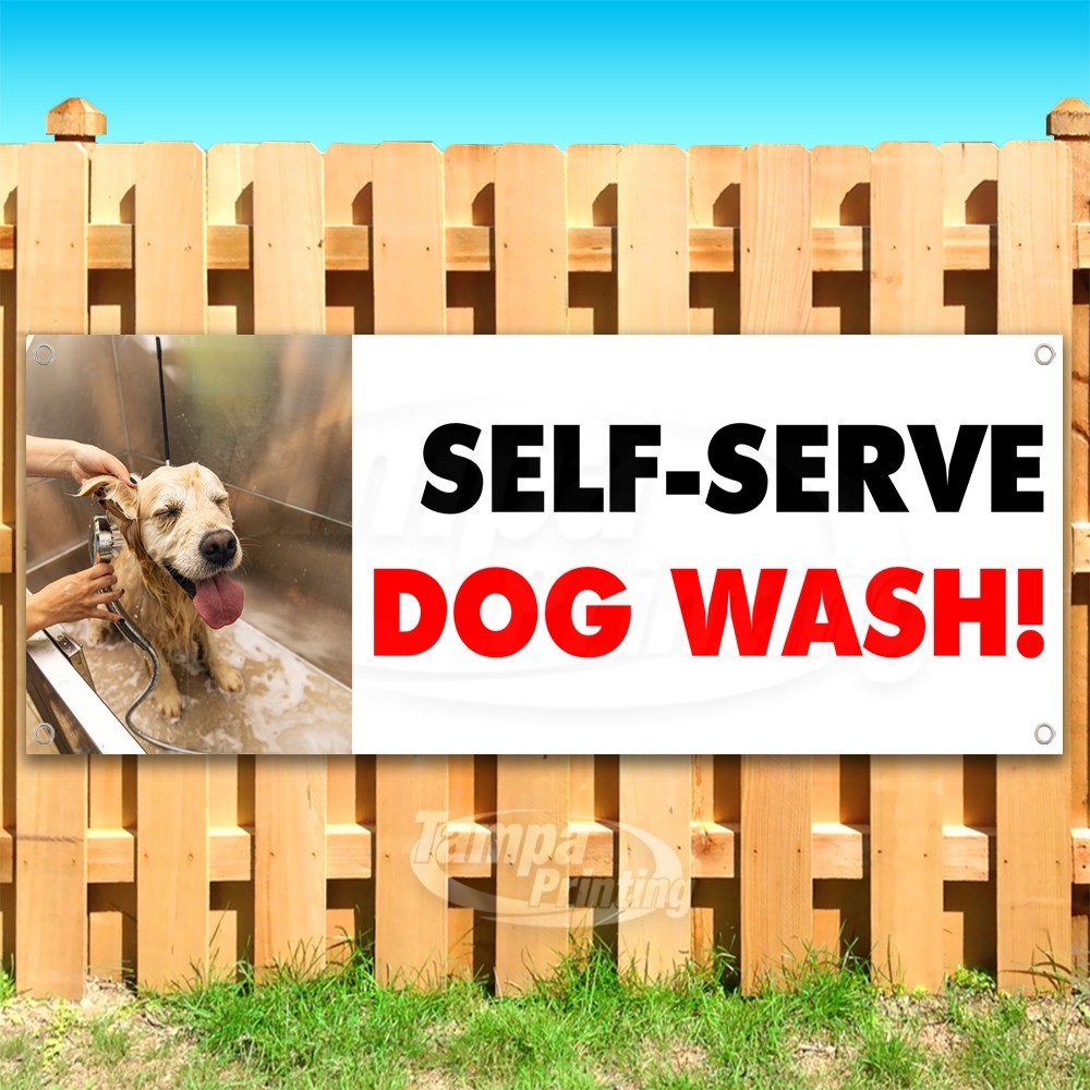 SELF-SERVE DOG WASH Advertising Pets Animals Vinyl Banner Flag Sign USA SB10691