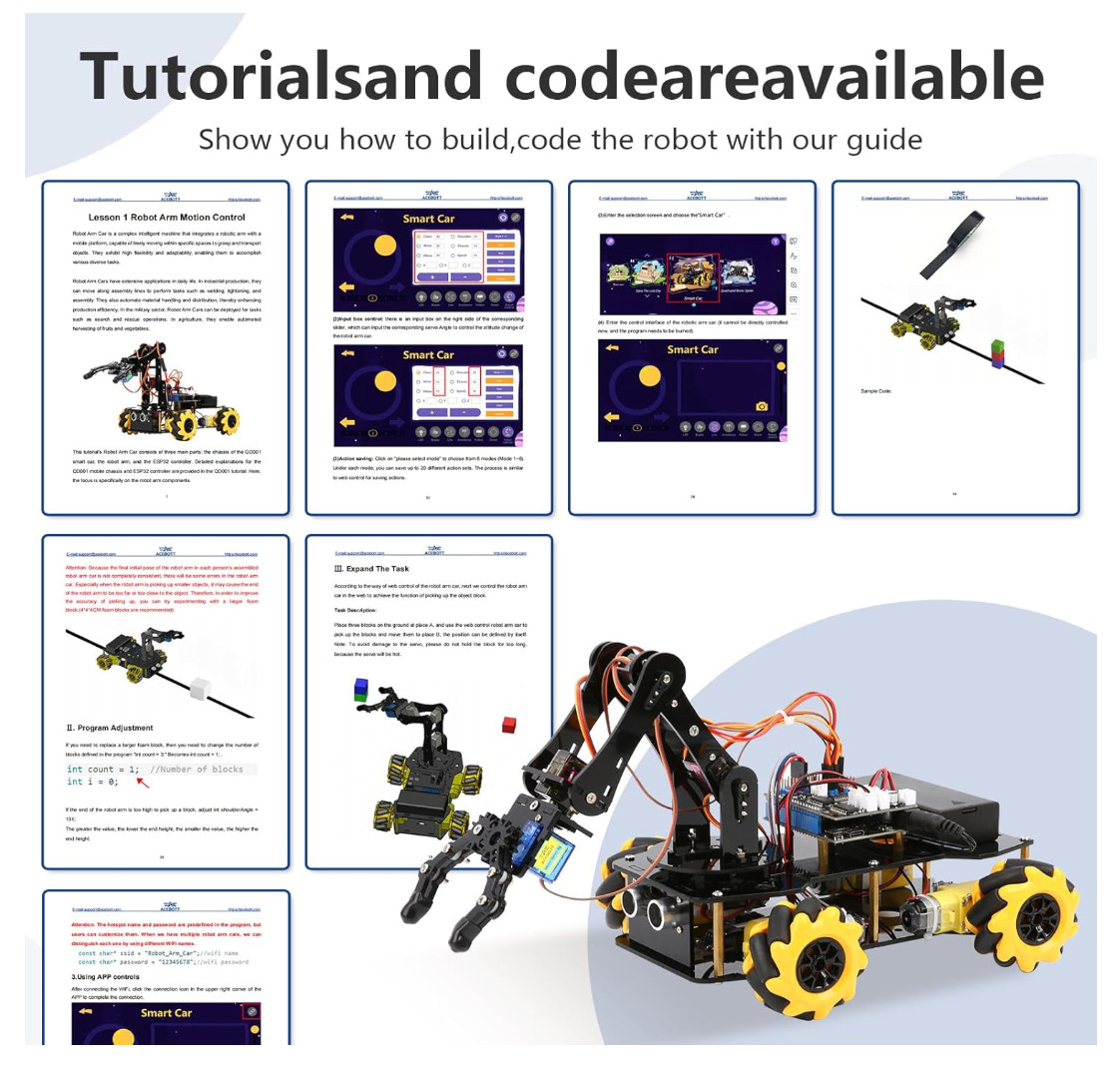 13 complete Smart Robot Arm & Car Kits