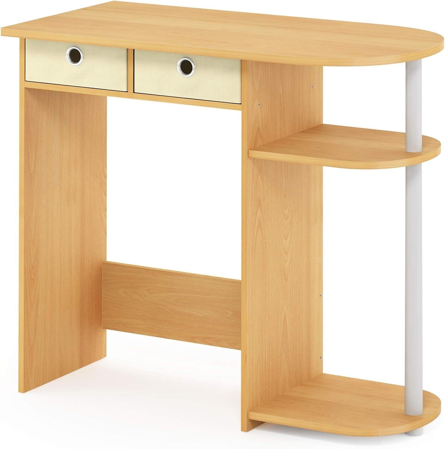 Home Laptop Notebook Computer Desk Table w/ Drawer Bin Writing Desk Small Space