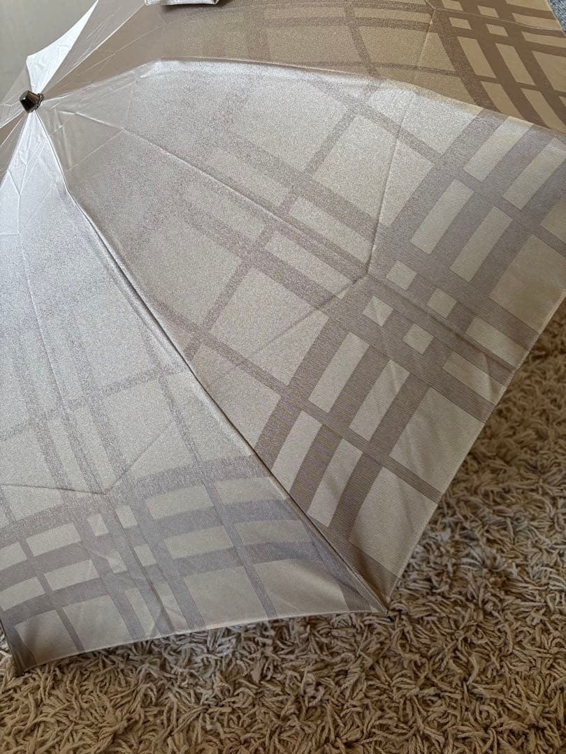 Burberry Folding Umbrella Beige Check Pattern Polyester One Size Japan Unused