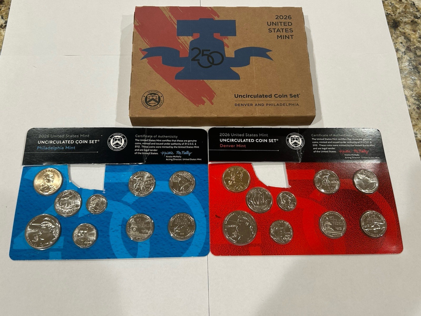 2026 P & D UNCIRCULATED MINT SET -SEMI-QUINCENTENNIAL 1776-2026 -NO PENNIES.