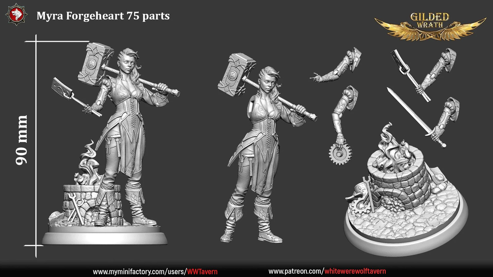 Myra Forgeheart - Resin Tabletop Miniature