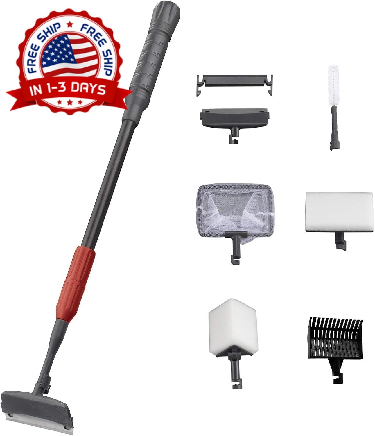 Herramientas para limpieza para pecera con mango de ajustable para accesorios