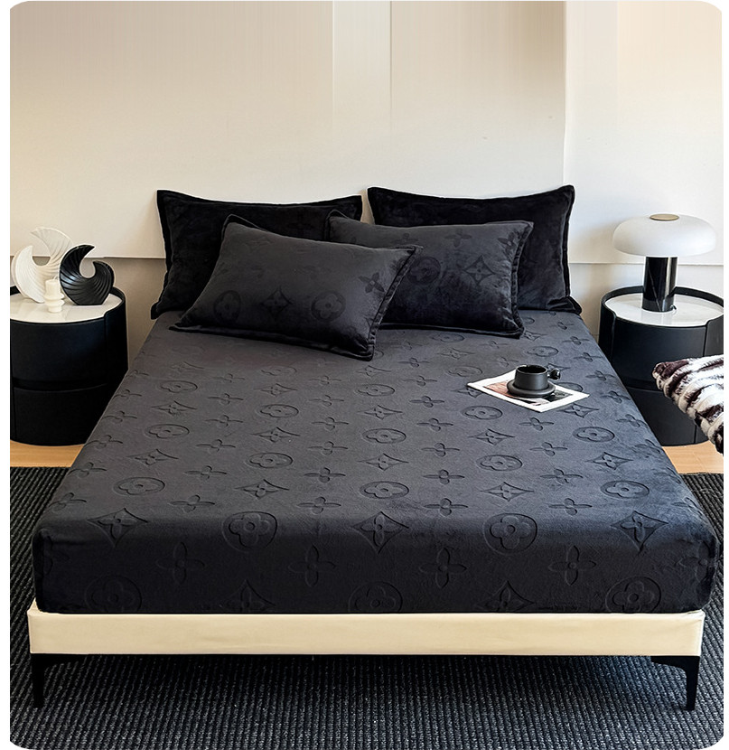 Velvet Fitted Sheet Queen Size, Luxury Flannel Bed Sheets Extra Soft Cozy War