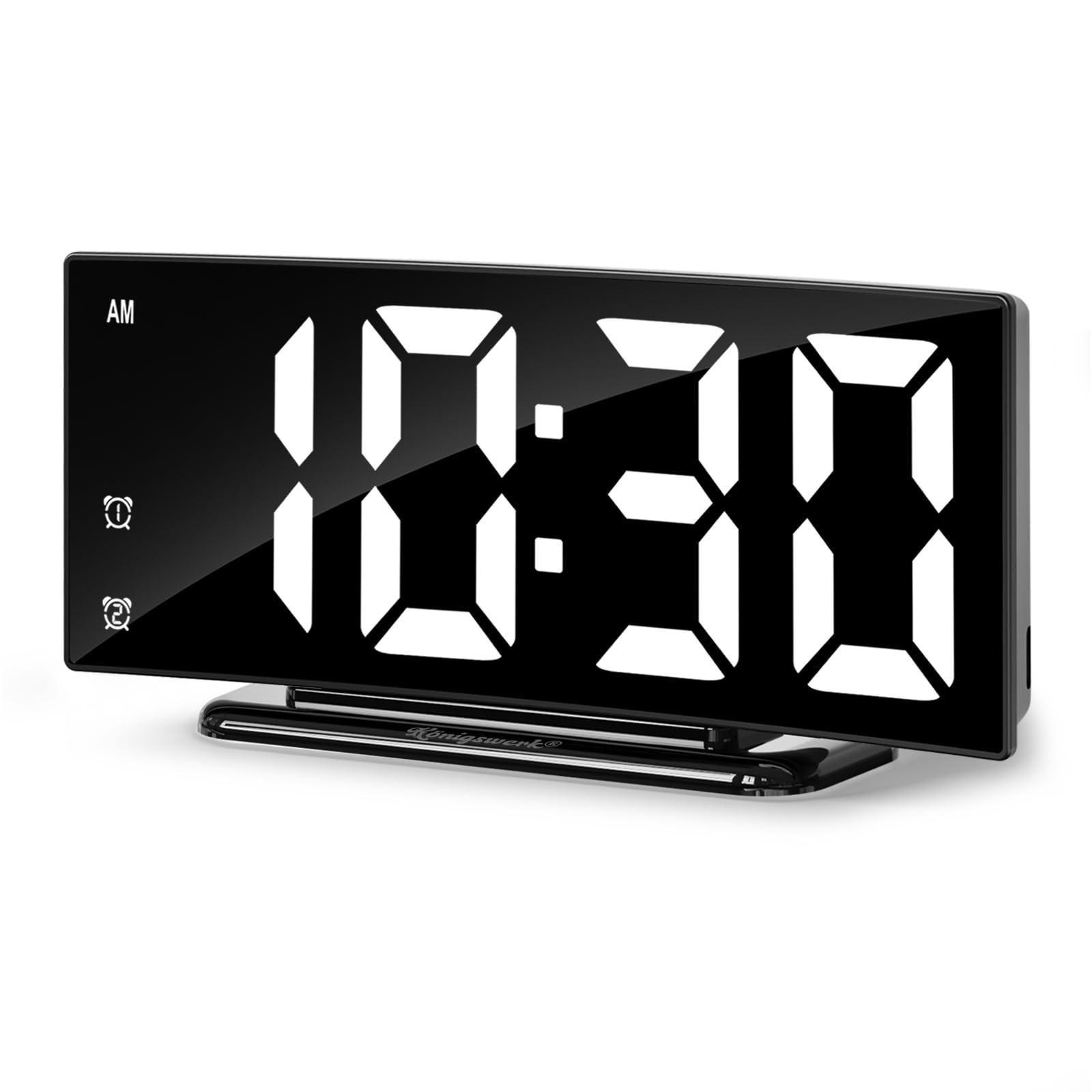 LED Digital Alarm Clock for Bedroom, Plug in Clocks with Dual Alarm/Snooze/Te...