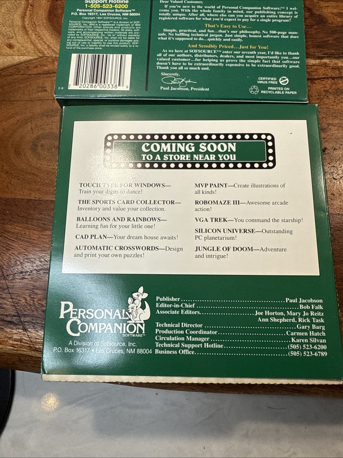 Vintage 1994 Personal Companion 3.5” Floppy Disk Programs Blackjack & Solitaire