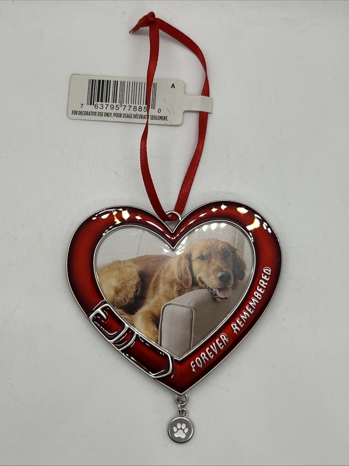 Hallmark Forever Remembered Pet Memorial Metal Photo Frame Christmas Ornament