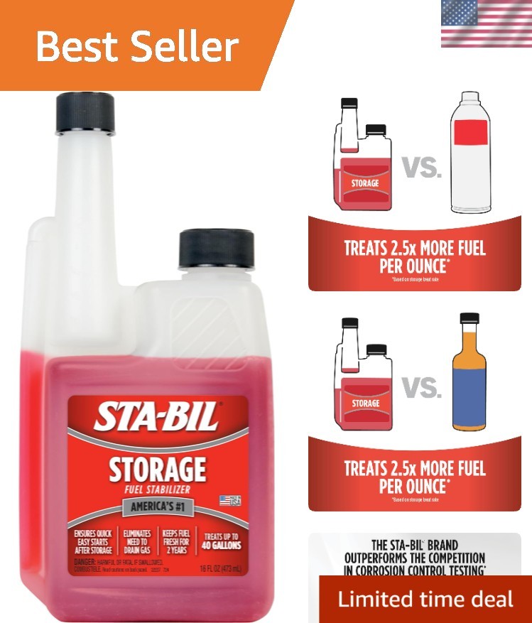 Gasoline Treatment Additive - Prevents Corrosion, Treats 40 Gallons, 16 Oz
