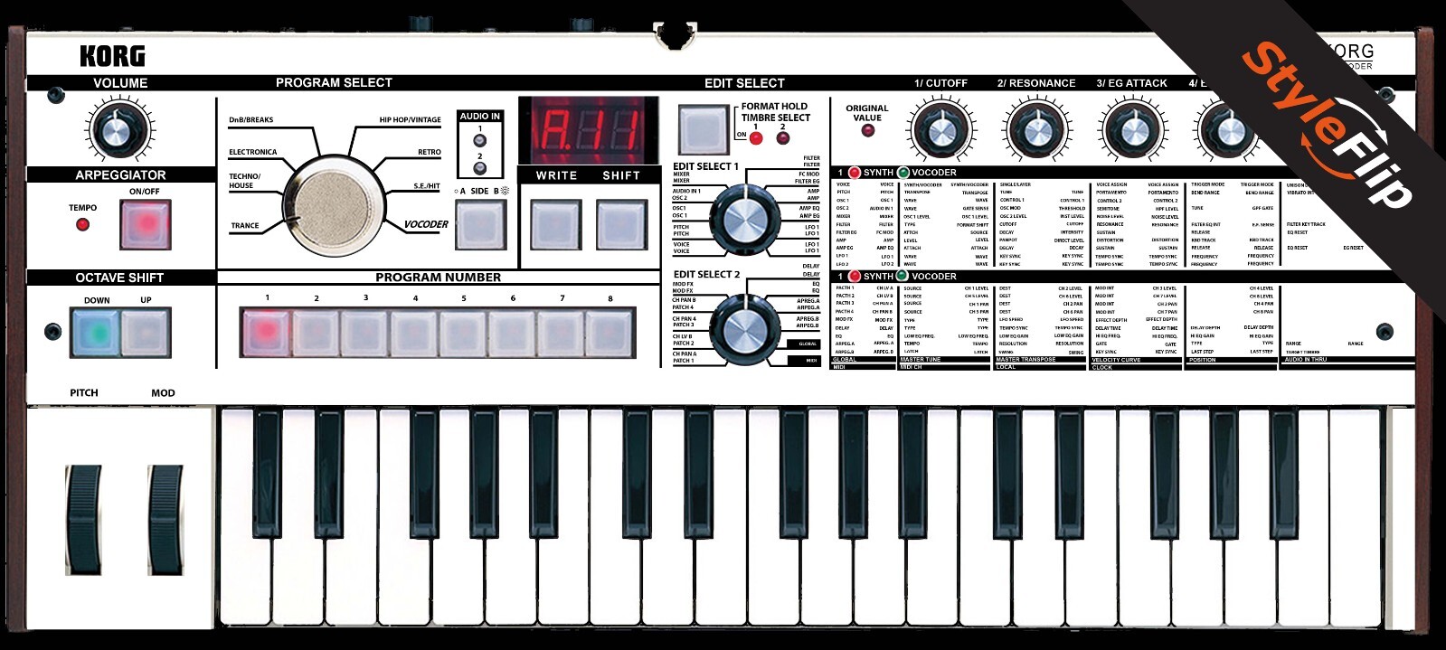 Korg microKorg | Color White | Protective Decal | StyleFlip Skins