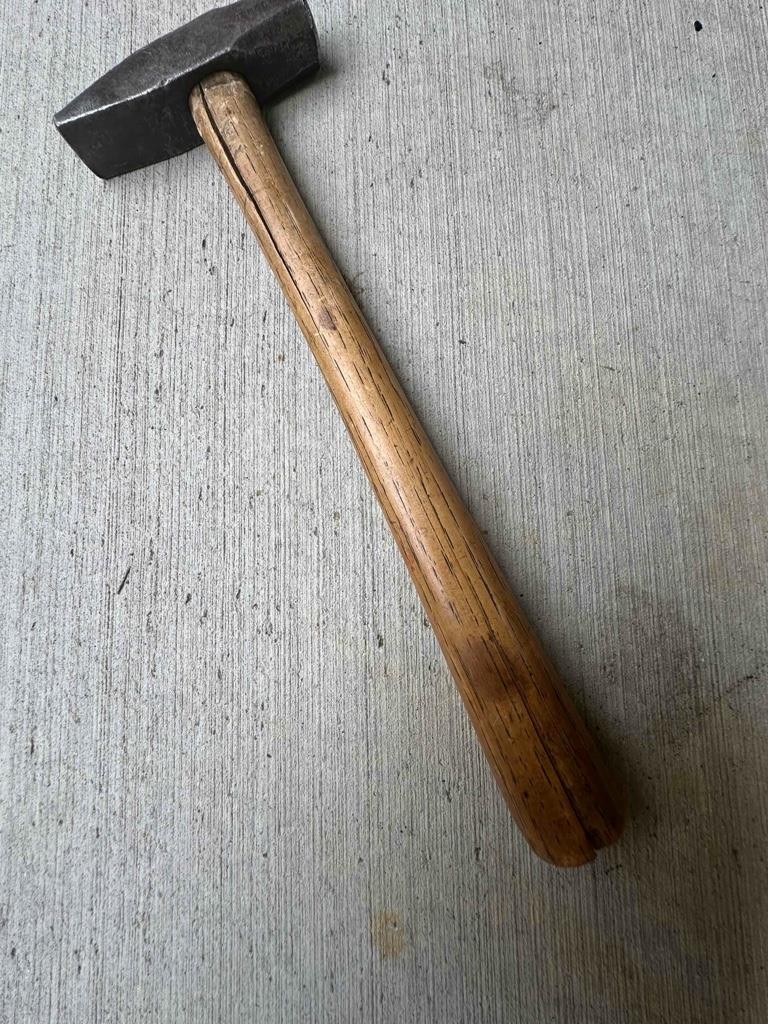 Antique 4 Ounce Tack Hammer "Cast Steel" Head Hardwood Handle
