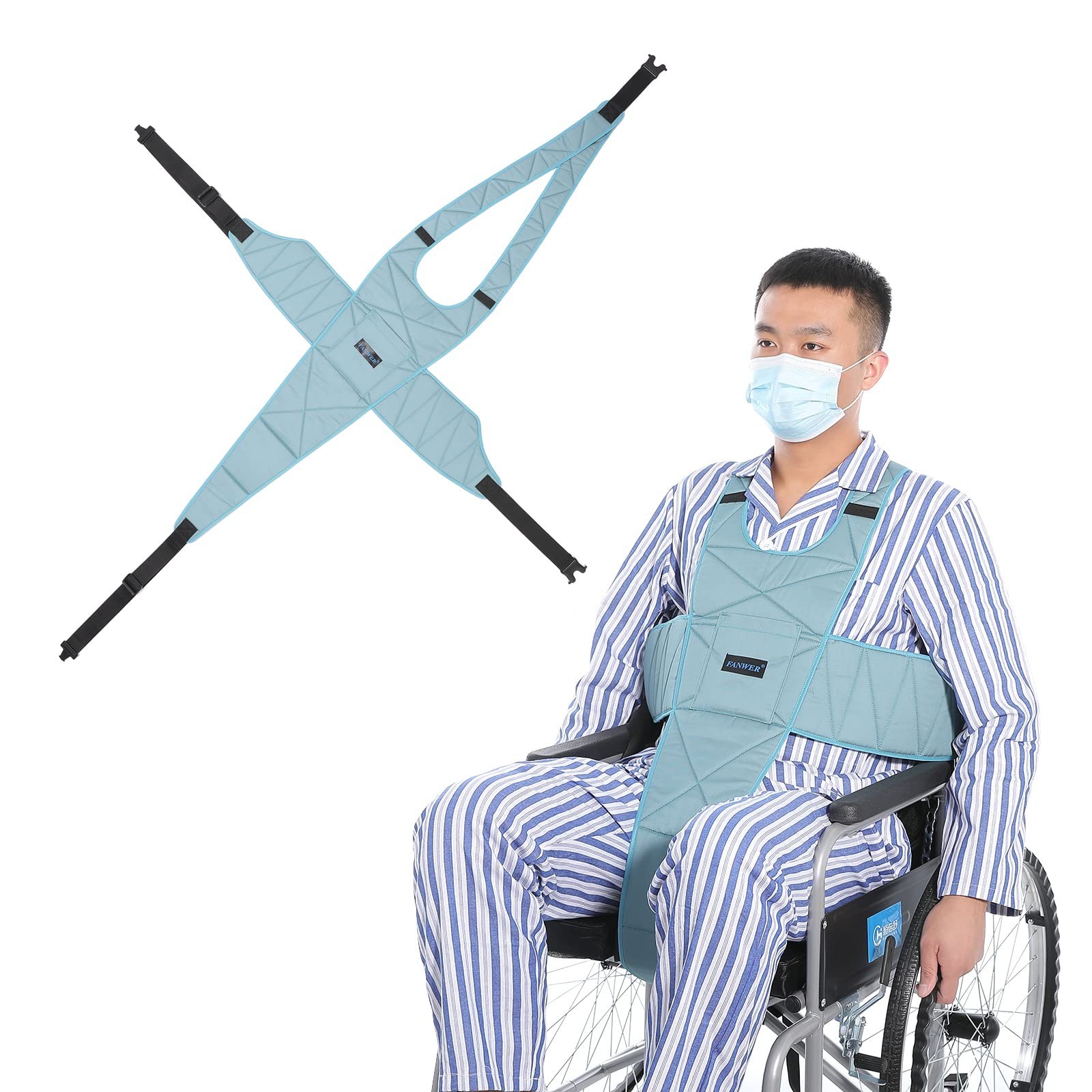Fanwer Wheelchair Seat Belt, Non-Slip and Drop-Resistant Wheelchair Safety Belt
