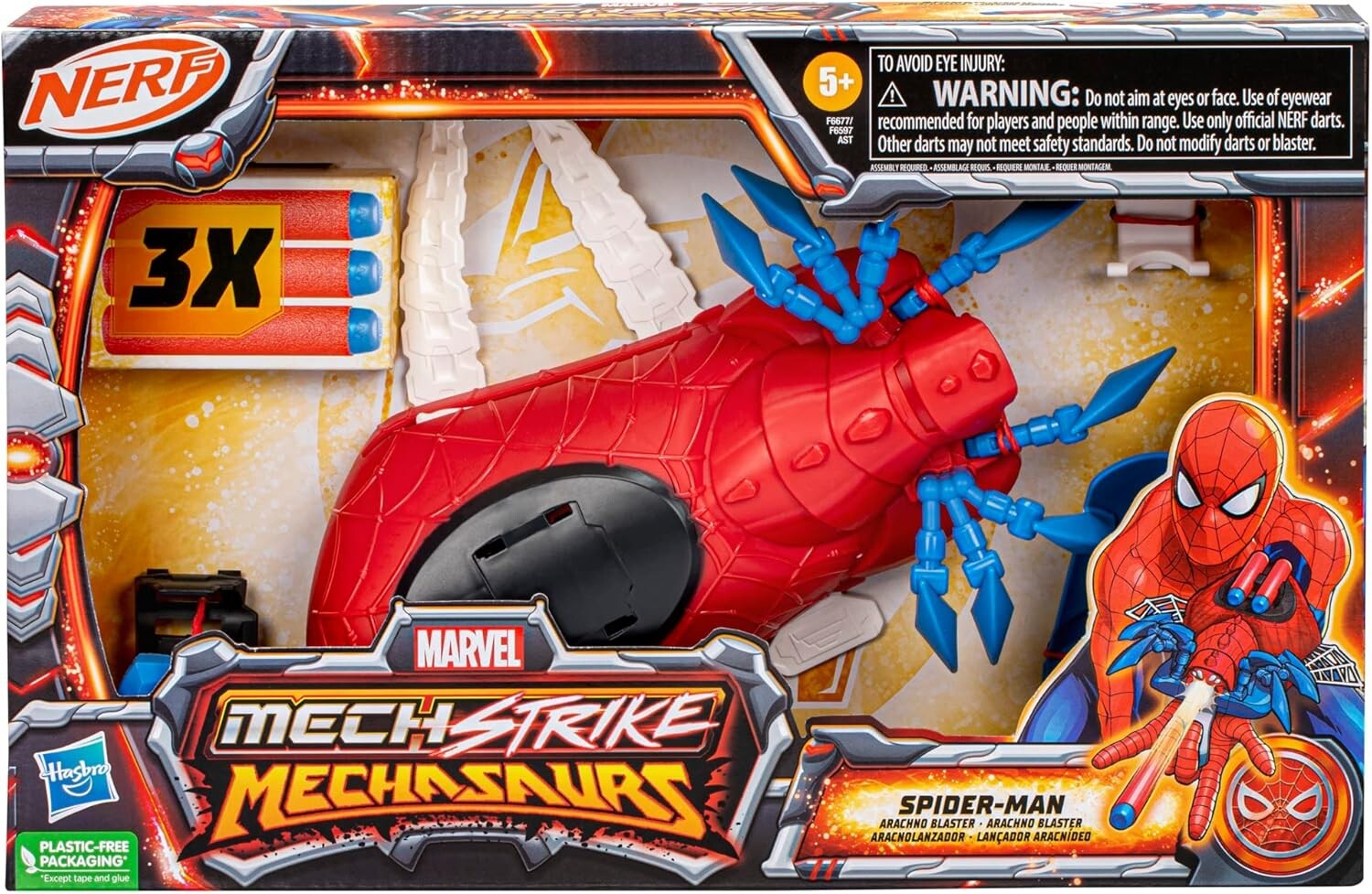 Marvel Mech Strike Mechasaurs Spider-Man Arachno Blaster, NERF Blaster