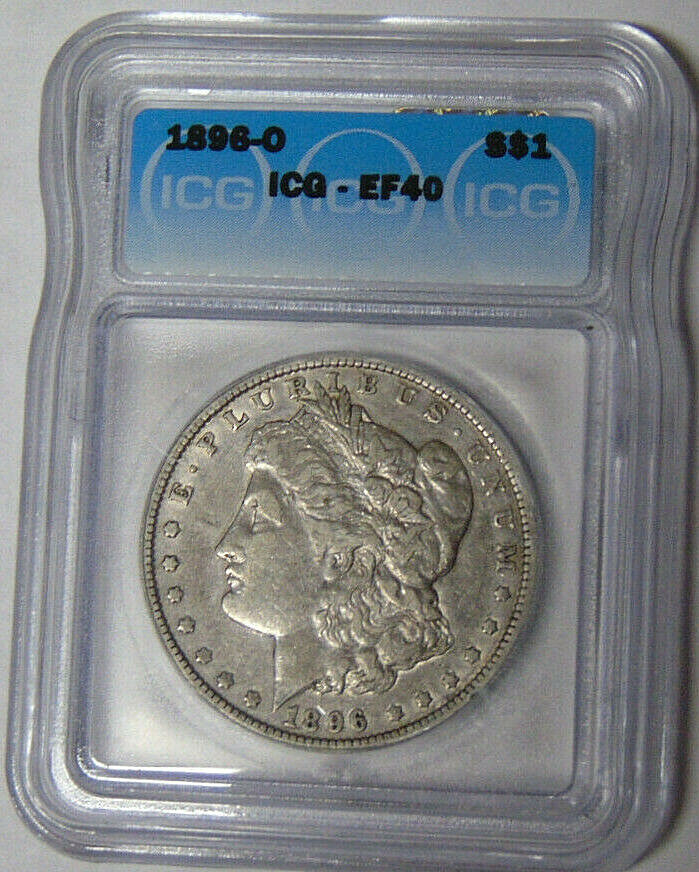 ICG EF40 1896-O Morgan Silver Dollar XF40 New Orleans Mint #77891517903