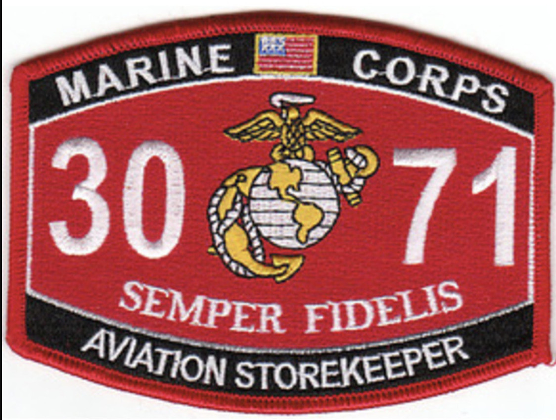 4.5" MARINE CORPS MOS 3071 AVIATION STOREKEEPER EGA EMBROIDERED PATCH