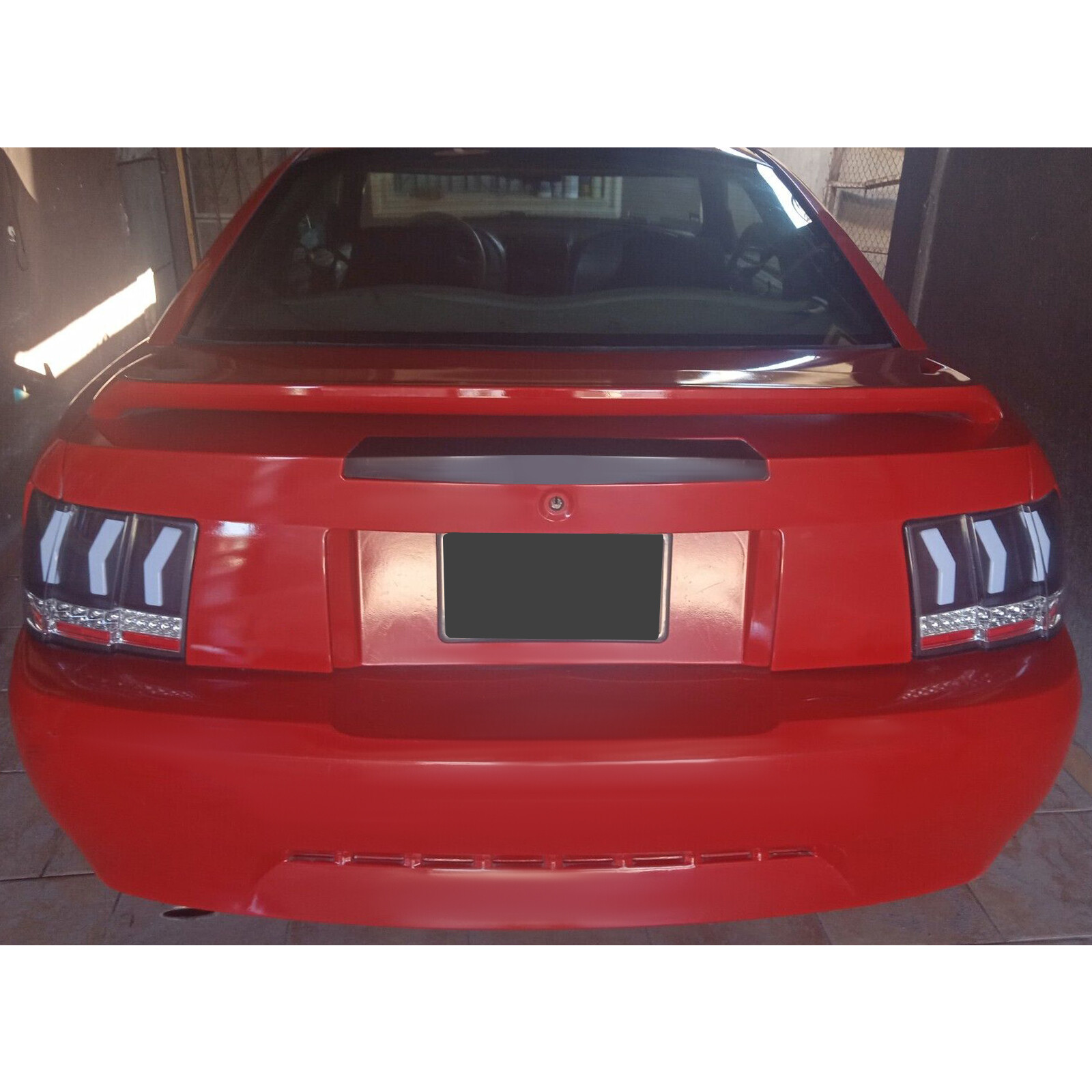 For 1999-2004 Ford Mustang Sequential Signal LED Tail Lights w/ Red Tube Black