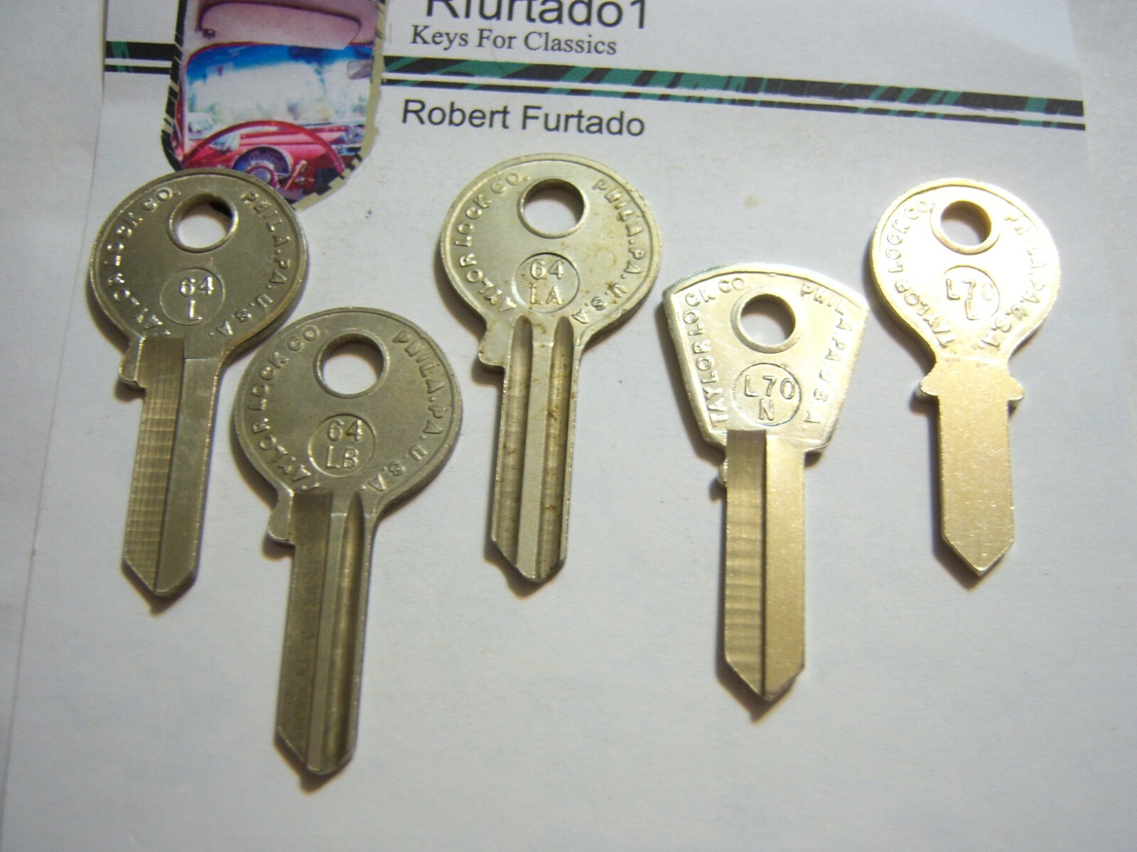 Key Blank for Vintage Lambretta Motorscooter (see code series & pics) LA10 to 14