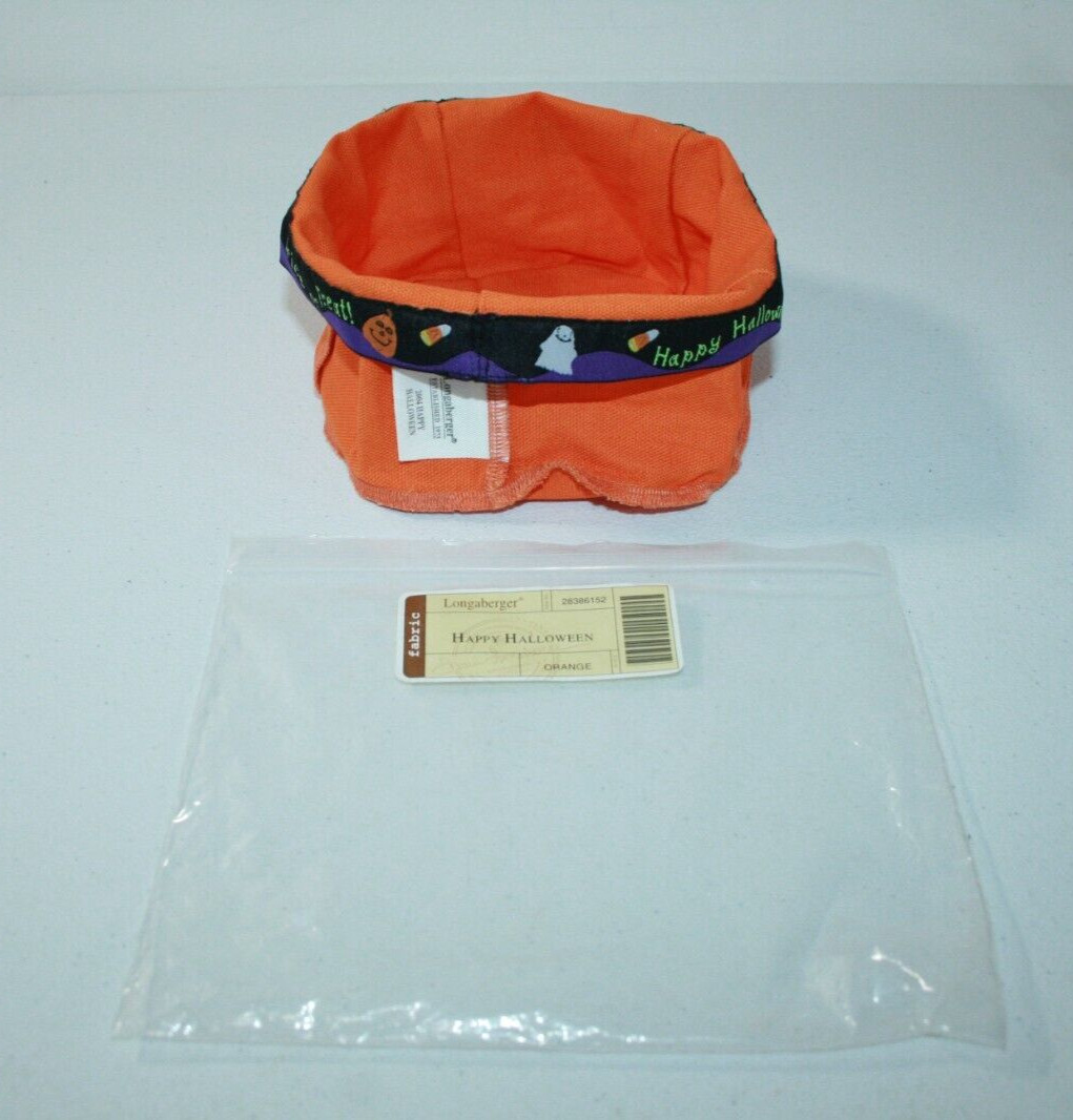 Longaberger 2004 Happy Halloween Basket Liner Orange NEW