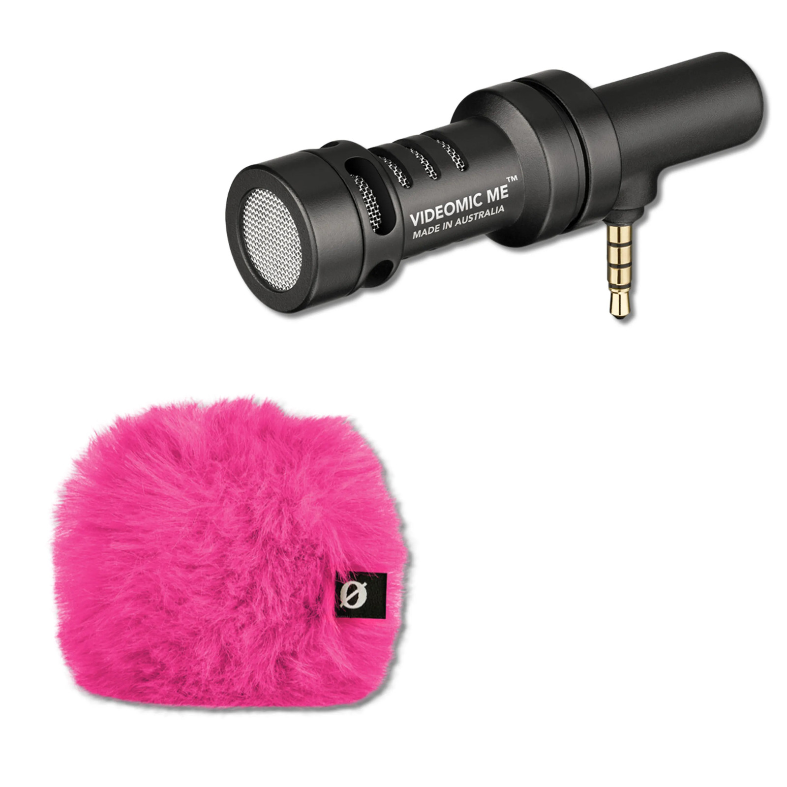 Rode VideoMic Me Compact Microphone with Rode WS9 Pink Windshield