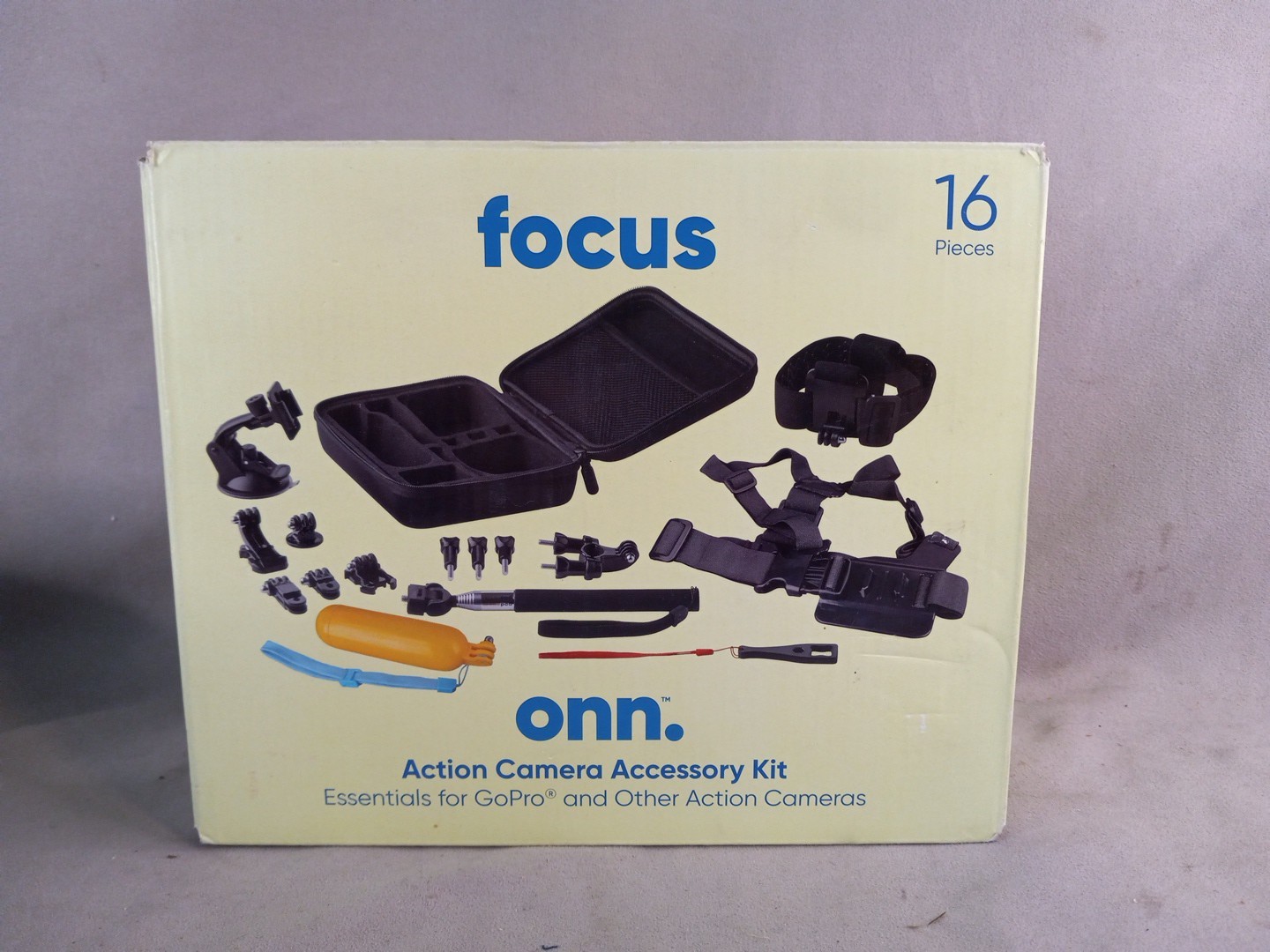 16 Piece Focus Onn. Action Camera Accessory Kit- Essentials for GoPro