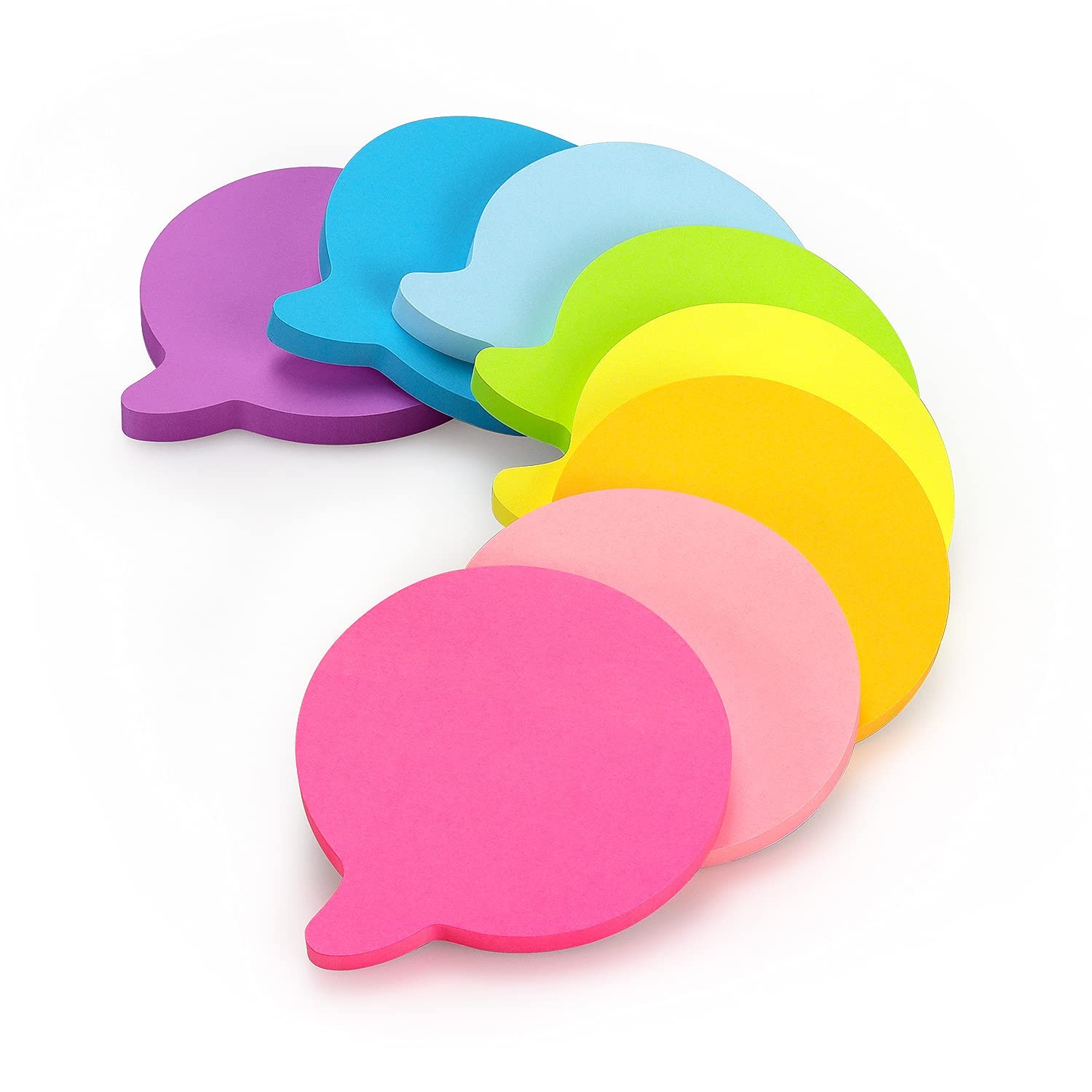 SIMONA Bubble Shape Sticky Notes 8 Color Bright Colorful Sticky Pad 75 Sheets/Pa