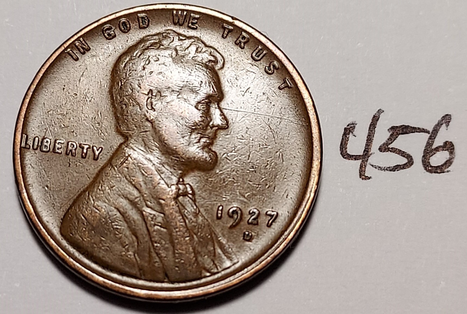 1927-D Lincoln Wheat Cent   VF  -  Very Fine    #456