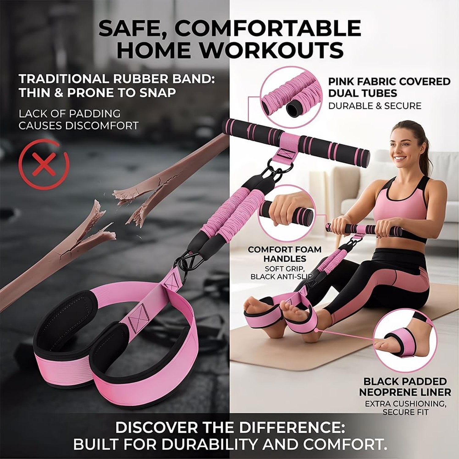 New Pedal Resistance Band with Handle, Sturdy Material, Multifunctional Adjus...
