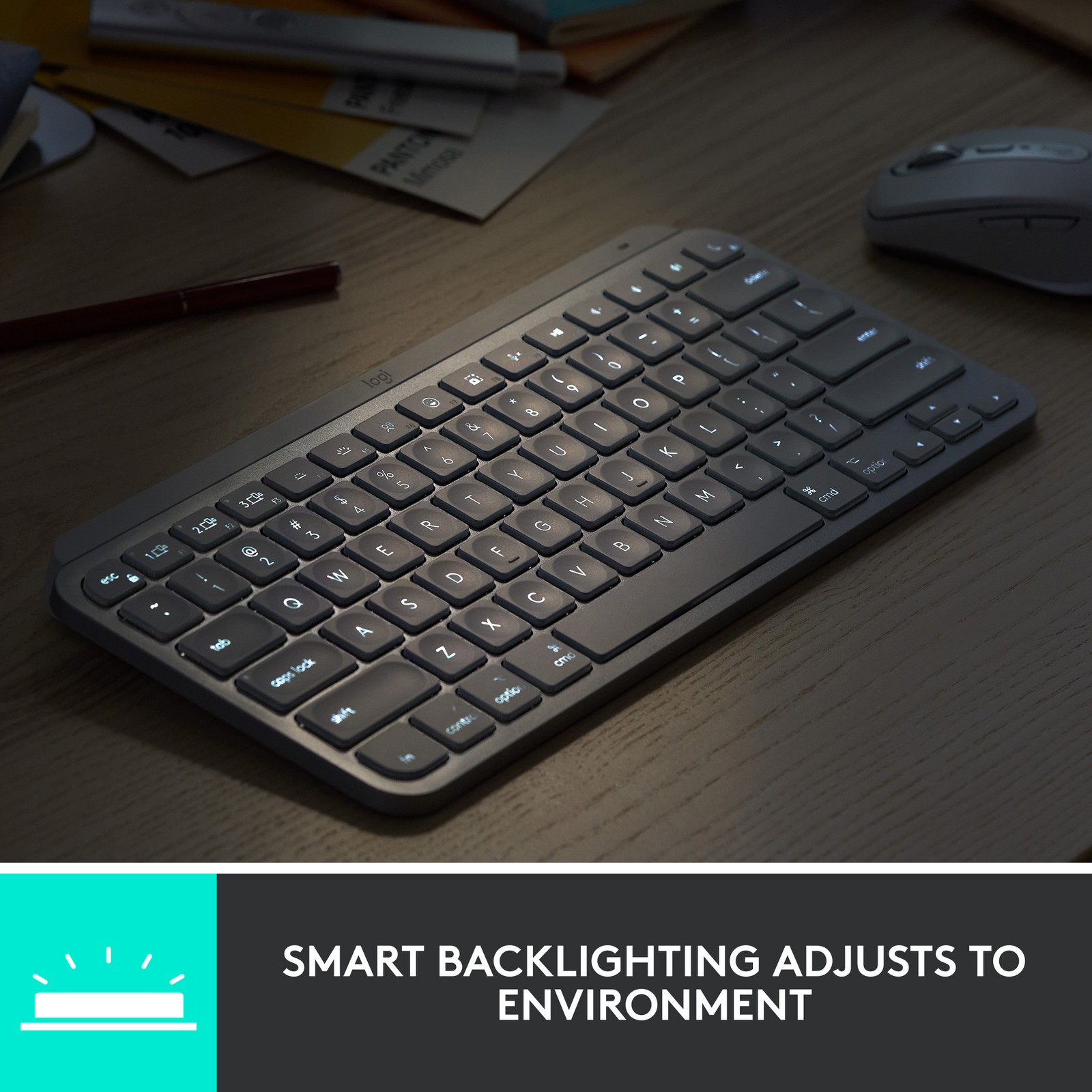 Logitech MX Keys Mini Minimalist Wireless Illuminated Keyboard Bluetooth, USB-C