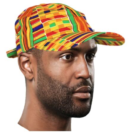African Kente Hat 2, Baseball Hat, Ankara Cap, Print...