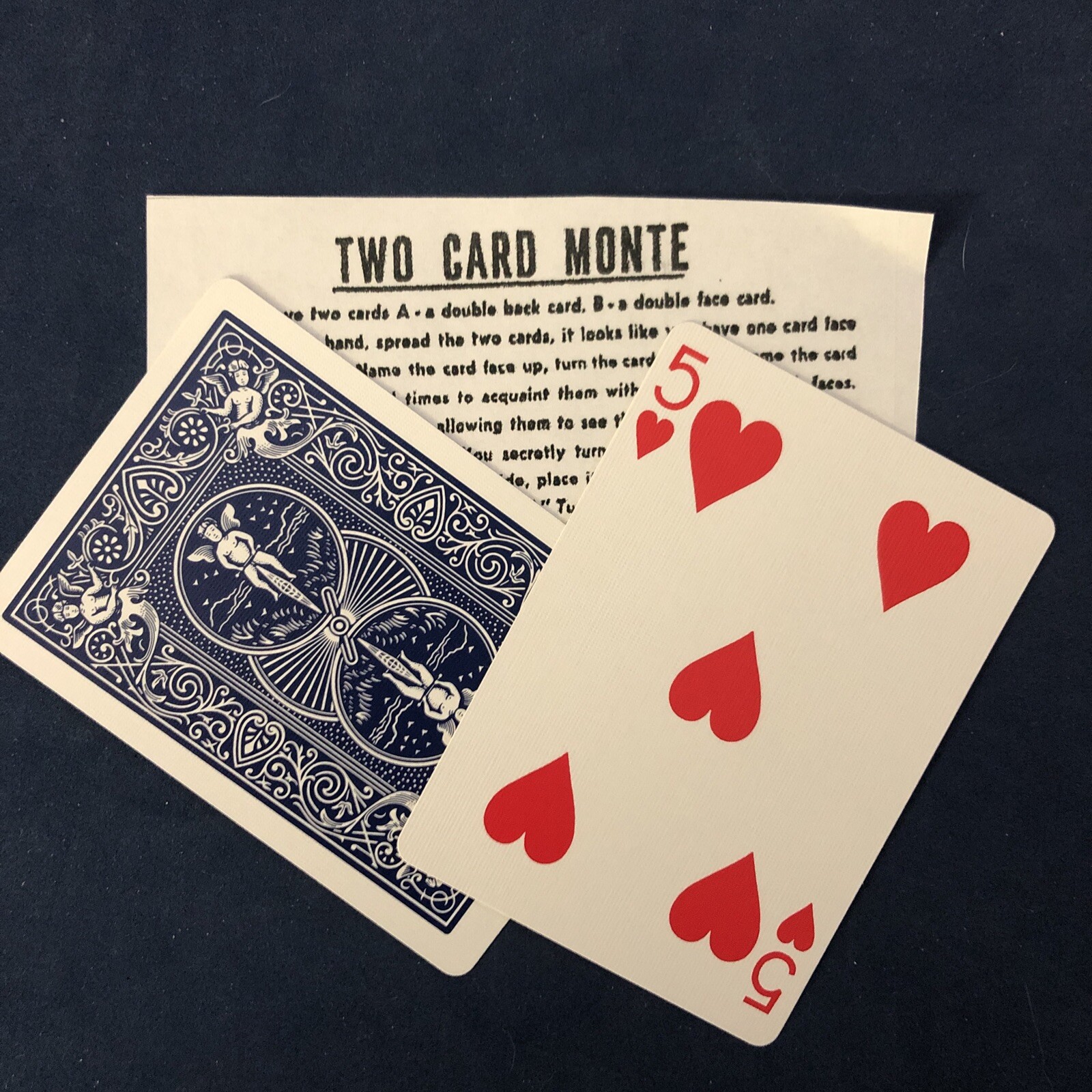 Two Card Monte Packet Trick, Bicycle Blue Back W/Instructions New