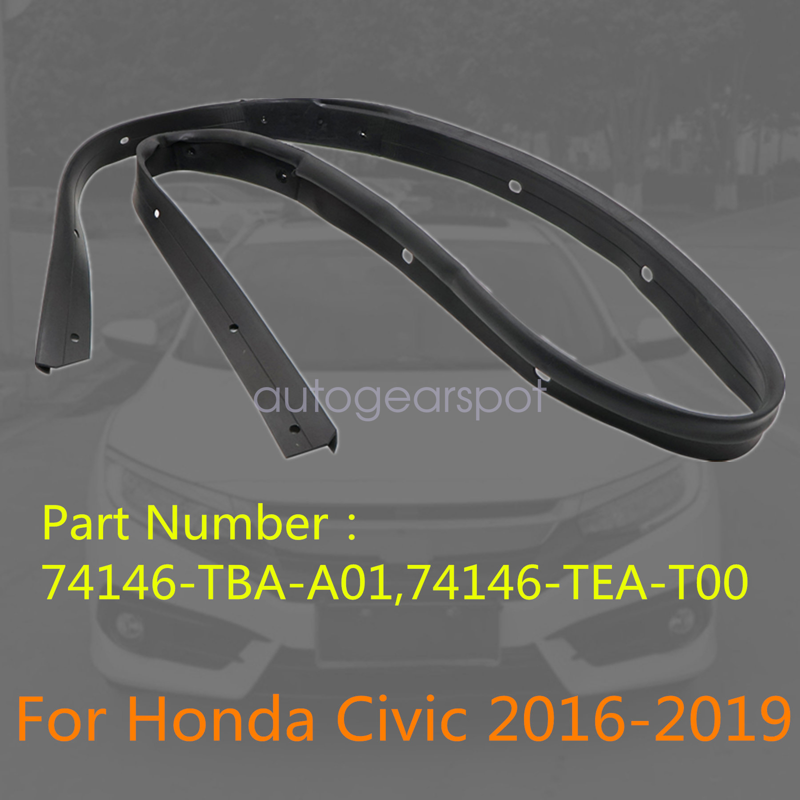 For Honda Civic 2016-2019 74146-TBA-A01 A Hood Seal Gasket Rubber Replacement