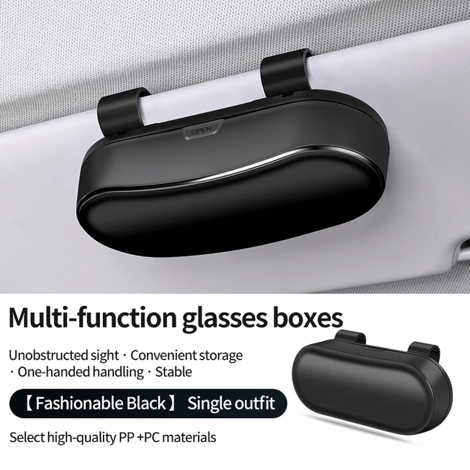 Car Sun Visor Glasses Holder Storage Case Organizer Box Universal Auto