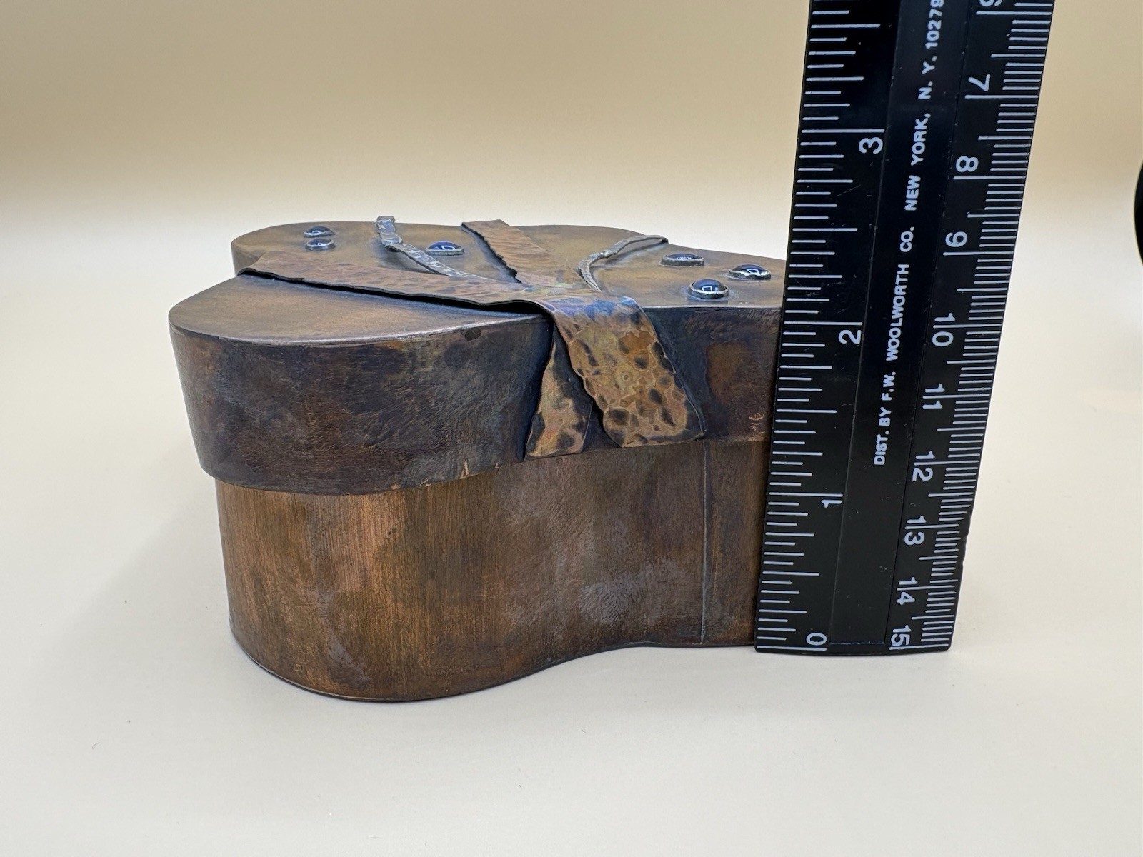 Hand Crafted Lidded Copper Box, Amoeba Shape