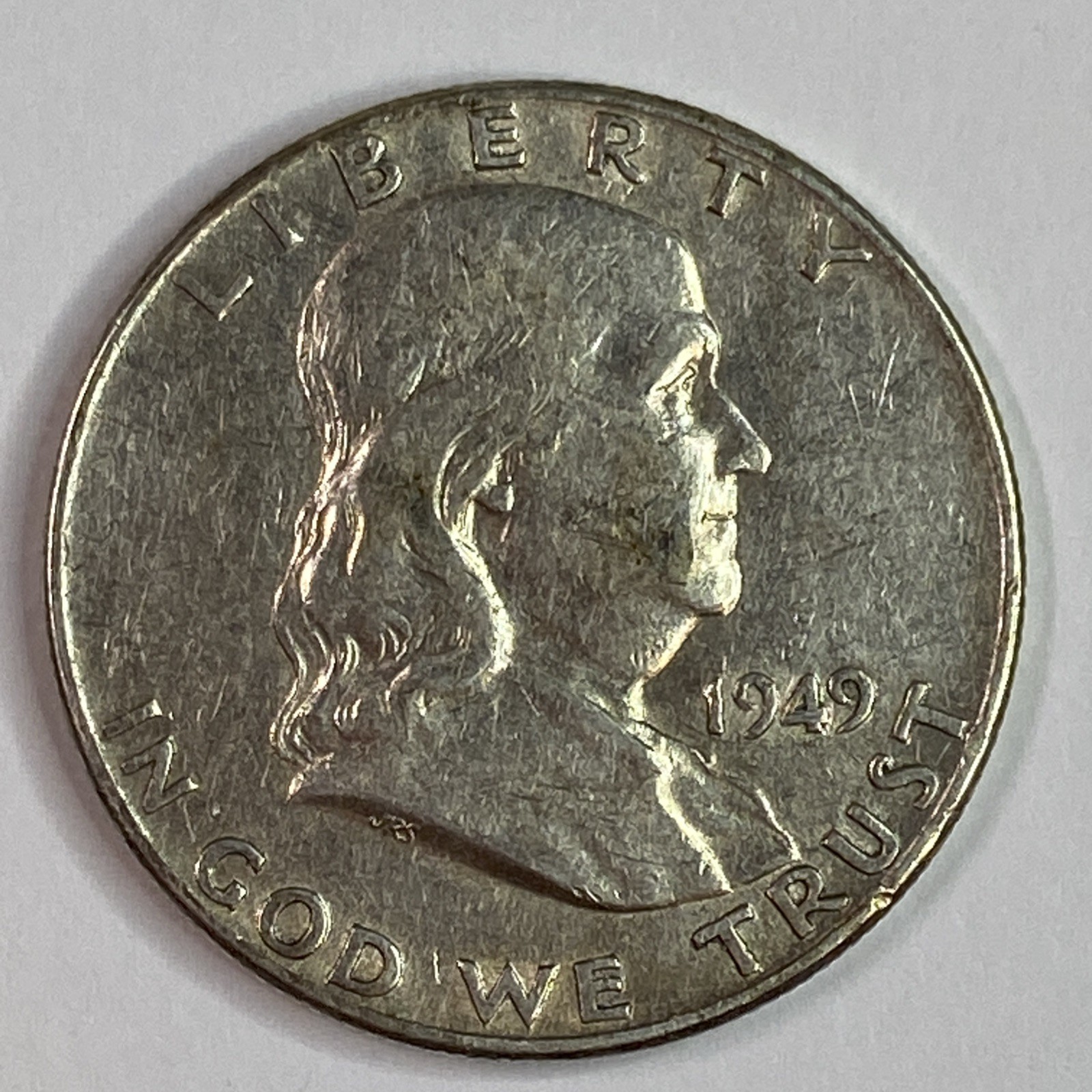 1949 50C Franklin Half Dollar Silver Coin