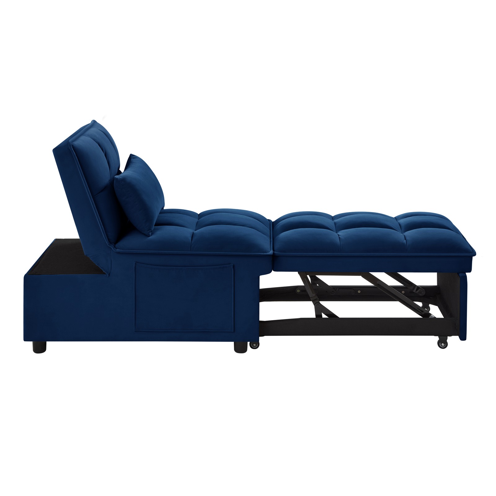 4 in1 Multi-Function Single Sofa Bed with Storage Pockets,Tufted Single Pull-