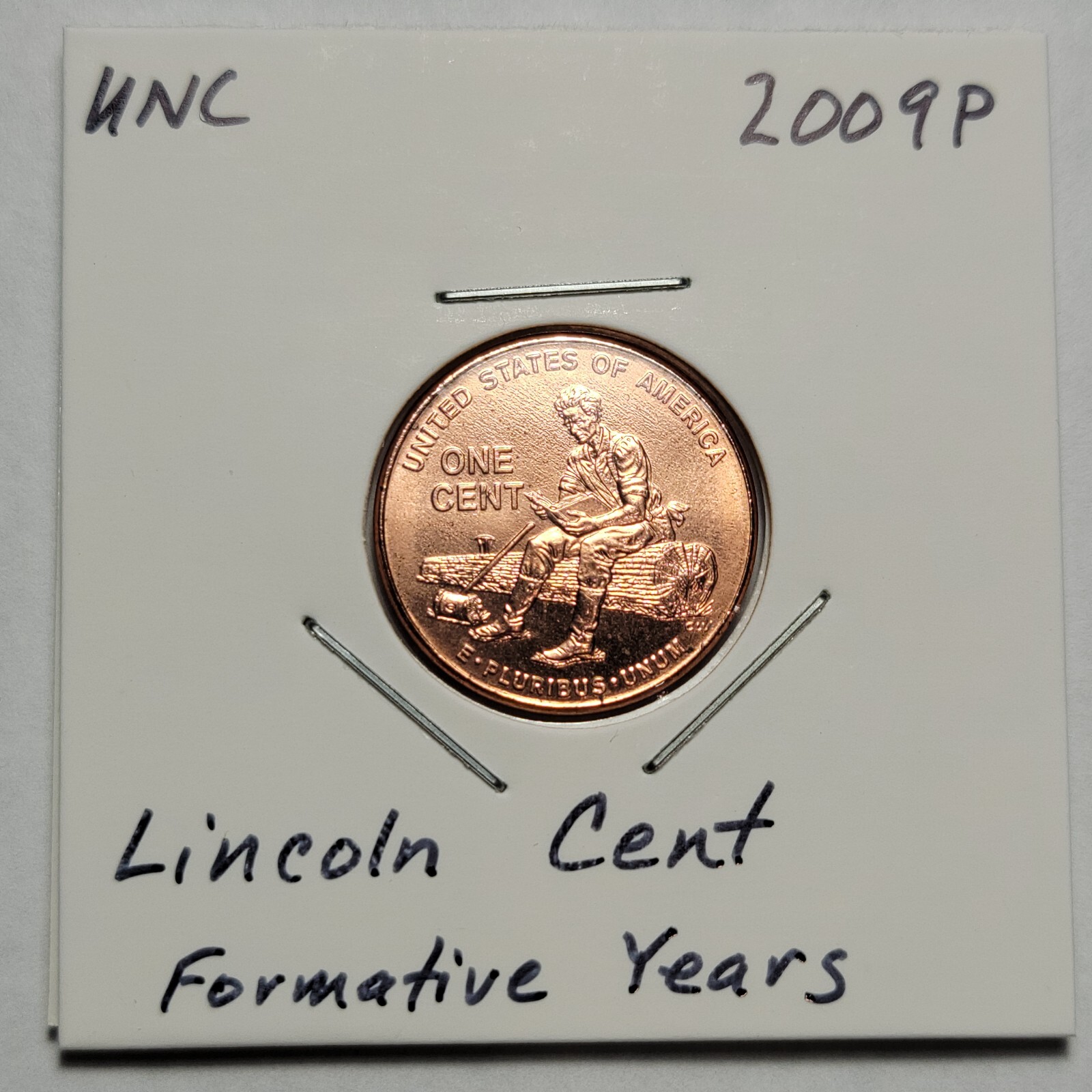 2009 P US  1 Cent Lincoln Penny UNC Formative Years