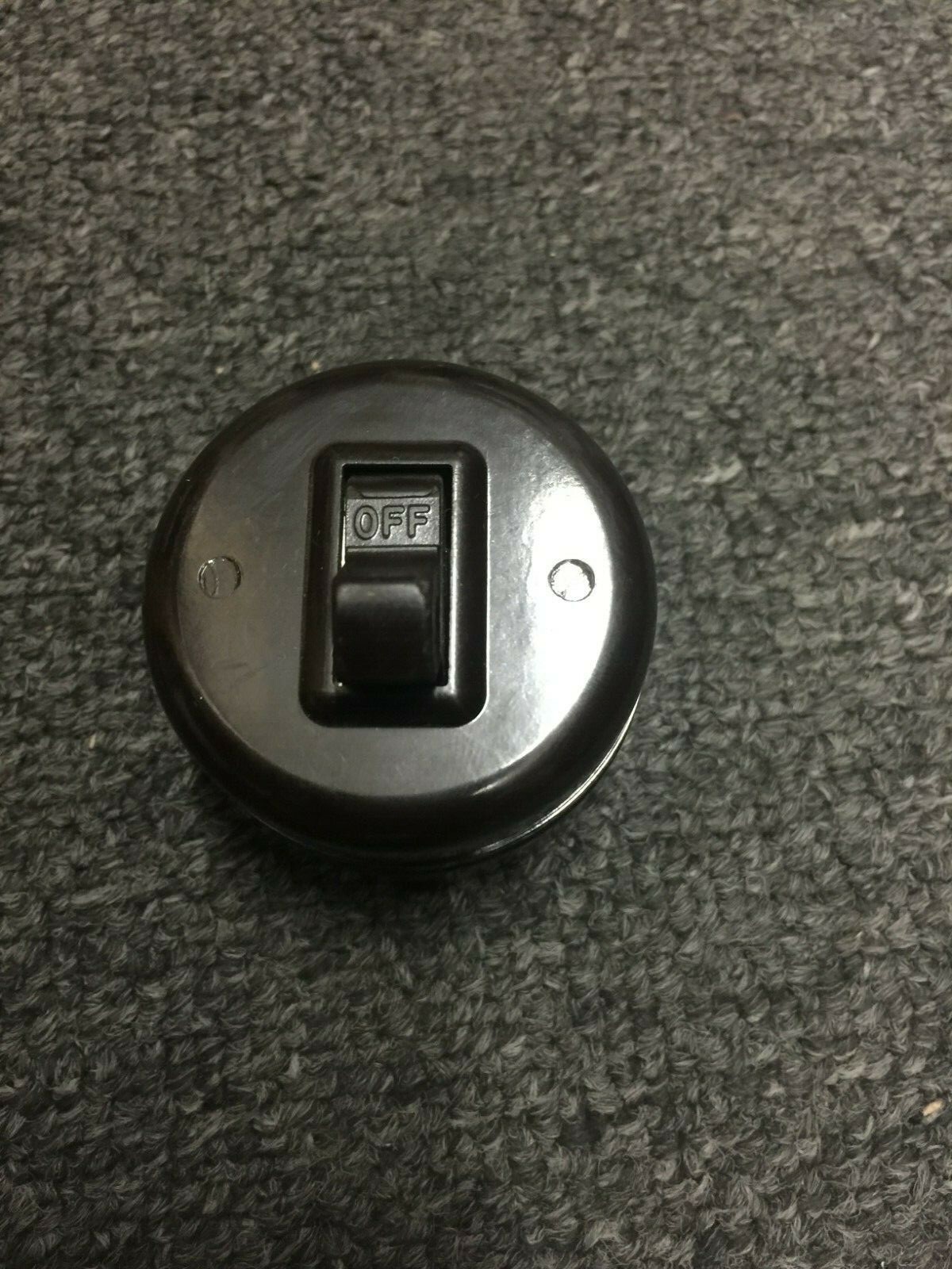 Vintage Leviton Brown Bakelite Round - Single-Pole Switch -