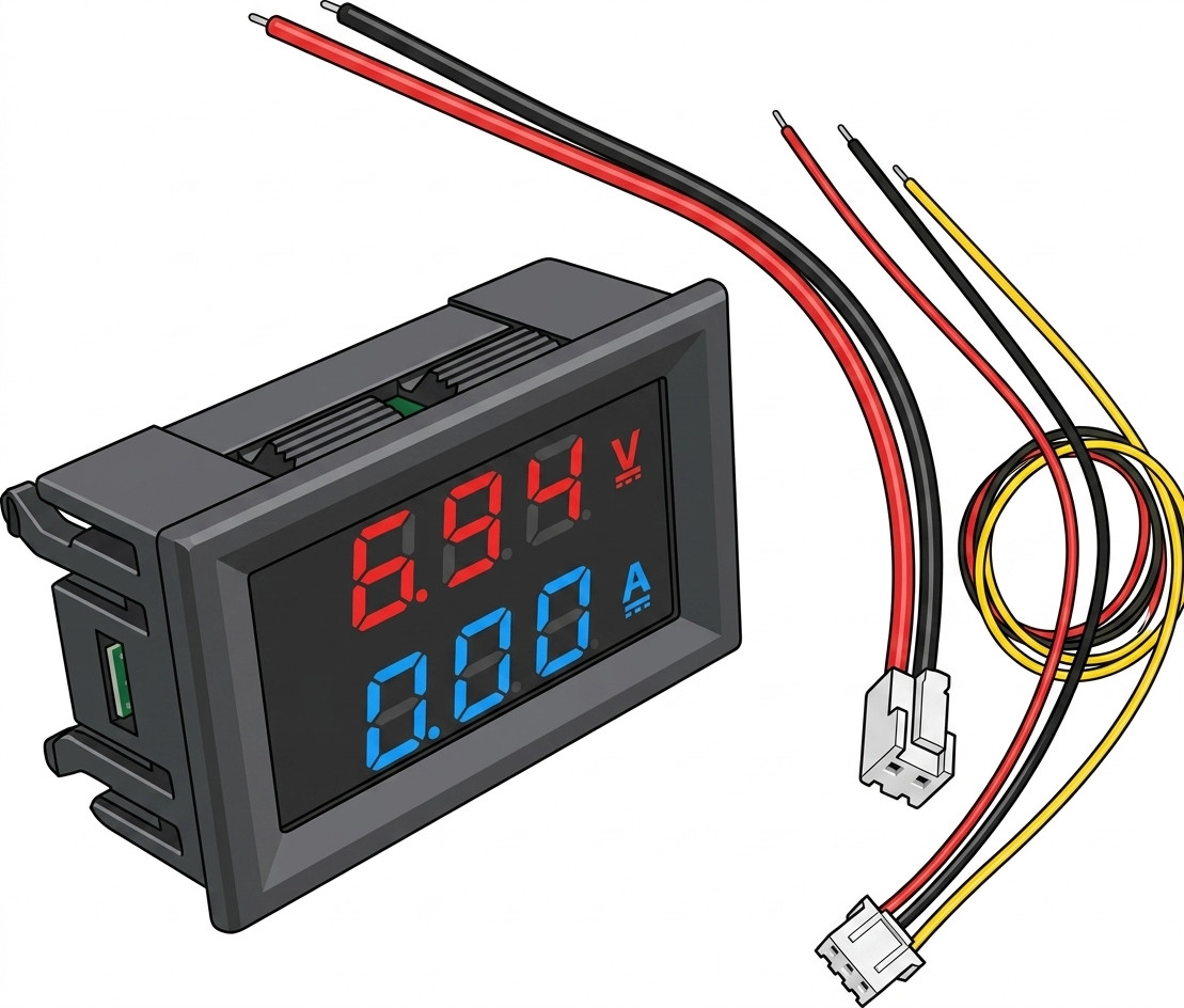 2pcs DC 100V 10A Voltmeter Ammeter LED Dual Volt Amp Meter Voltage Current Gauge