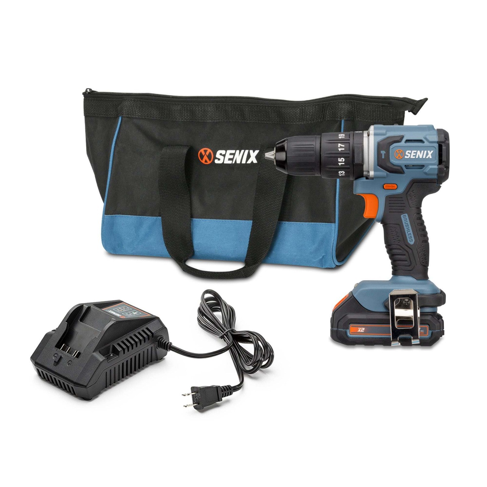 Senix X2 20V Brushless Cordless 1/2" Drill/Driver 540 in-lbs w/Battery