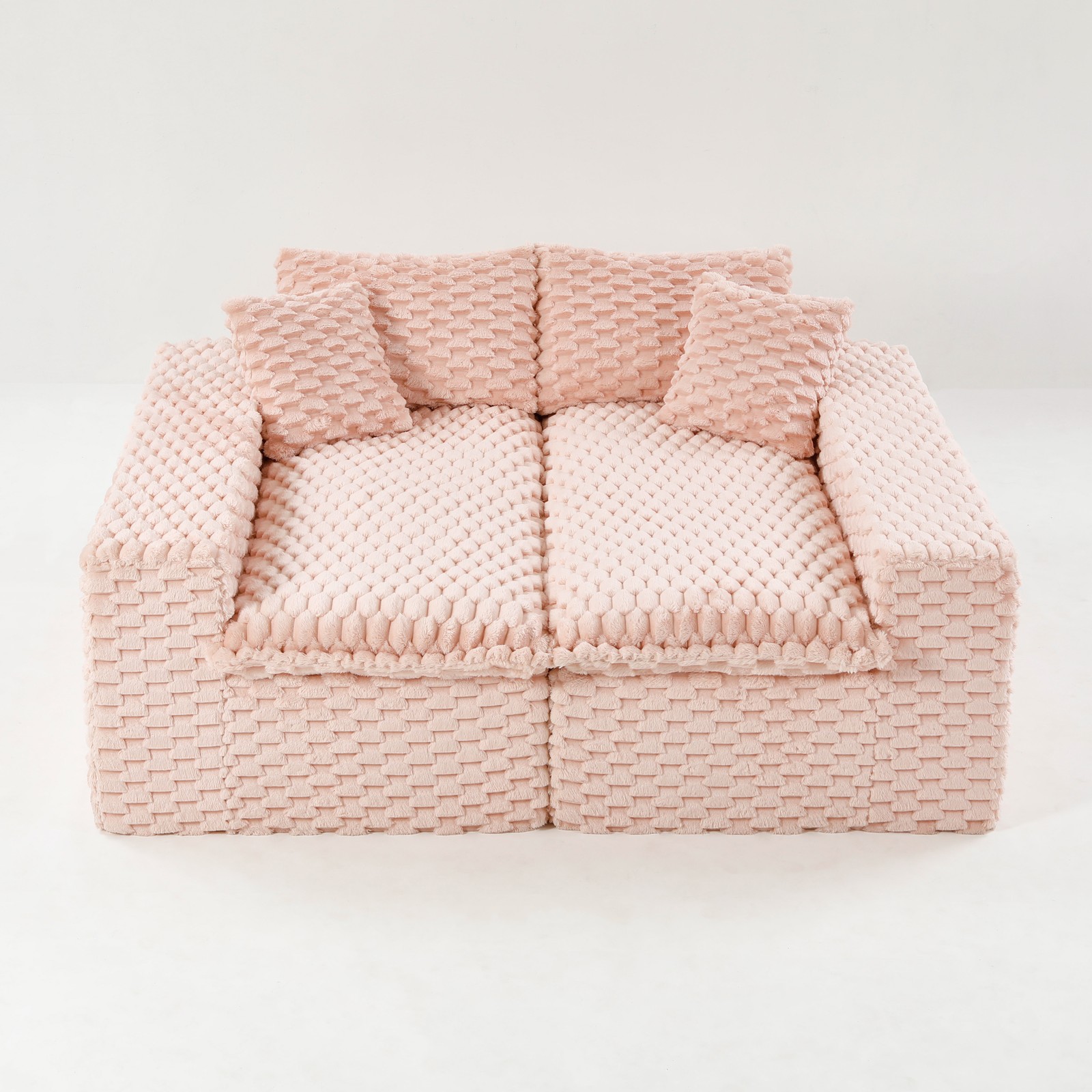 Luxury Pink Turtle Velvet Multifunctional Sofa - Arrangeable in Single Row, Sid