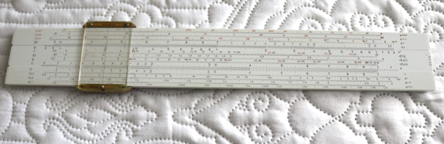 Vintage German 1960s ARISTO 0971 Hyperbolog Engineers Slide Rule Case Manual Box